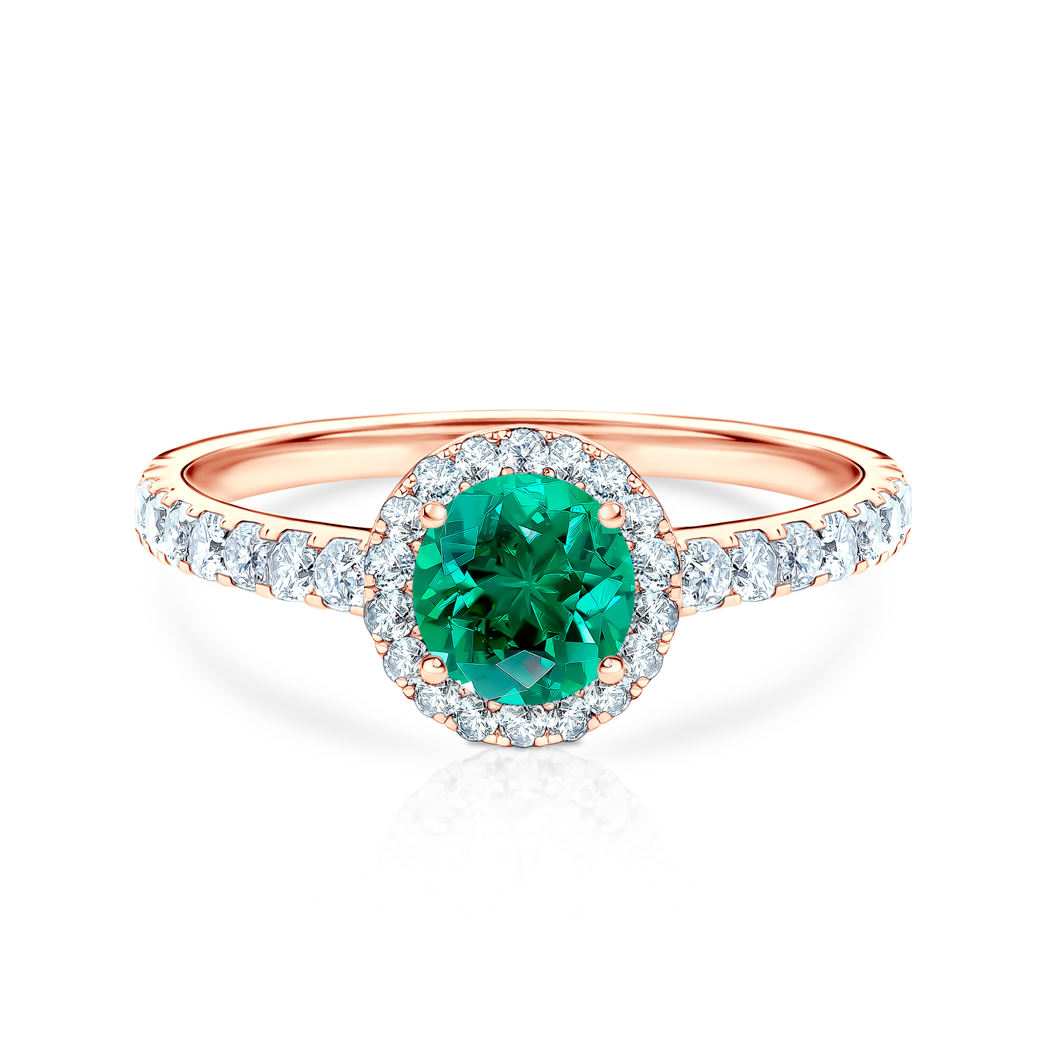 Pierścionek zaręczynowy This is Love: różowe złoto, szmaragd