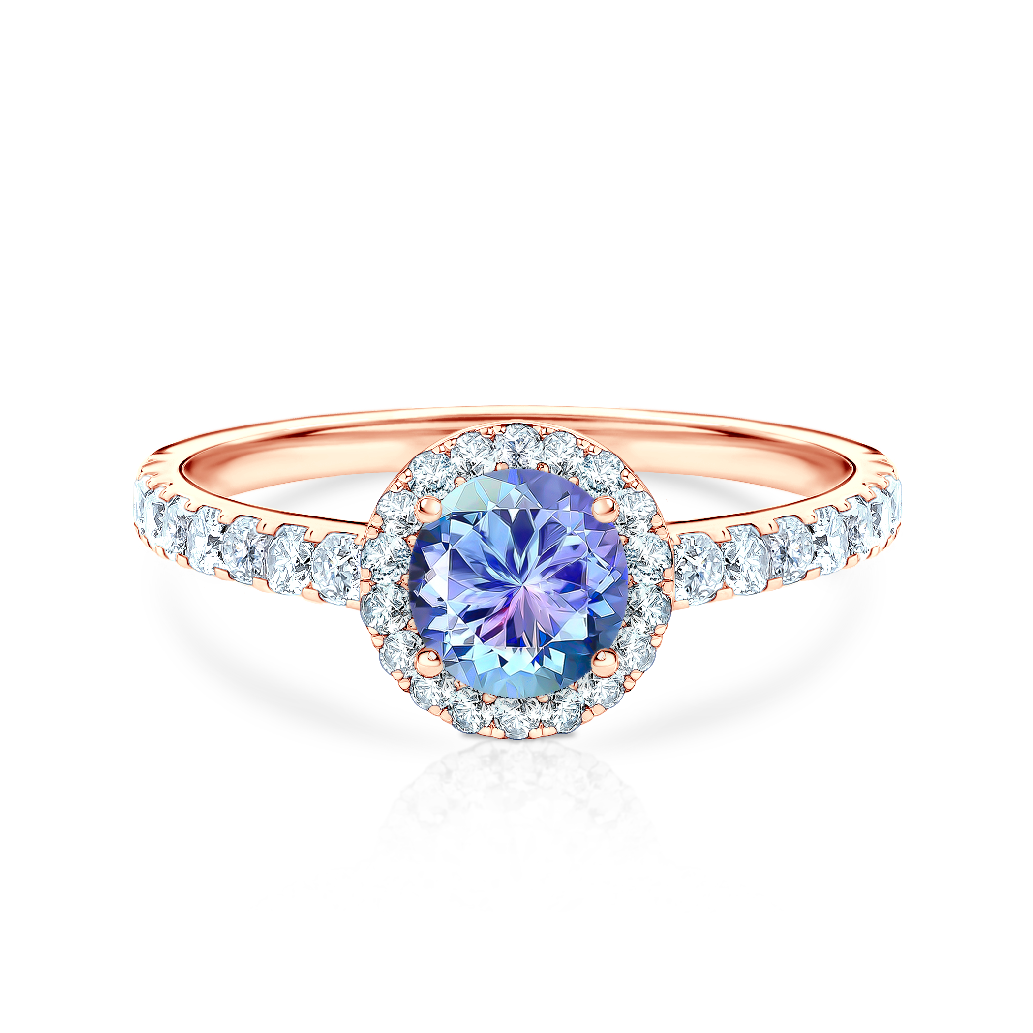 Zásnubní prsten This is Love: růžové zlato, tanzanit, diamanty