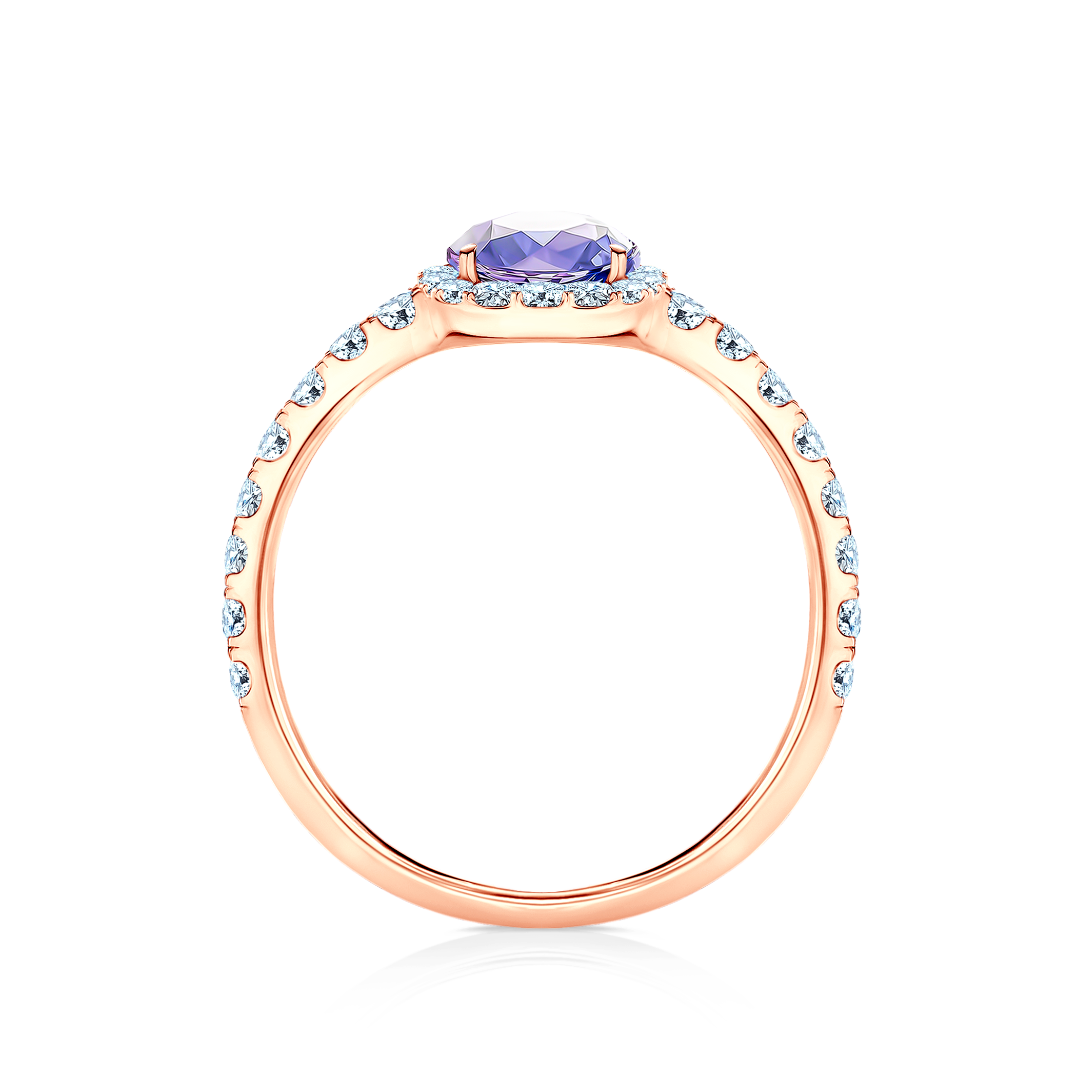 Pierścionek zaręczynowy This is Love: różowe złoto, tanzanit