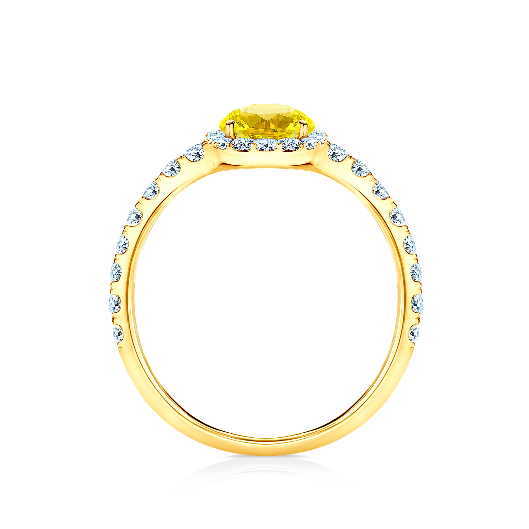 Pierścionek zaręczynowy This is Love: złoty, żółty szafir - 3