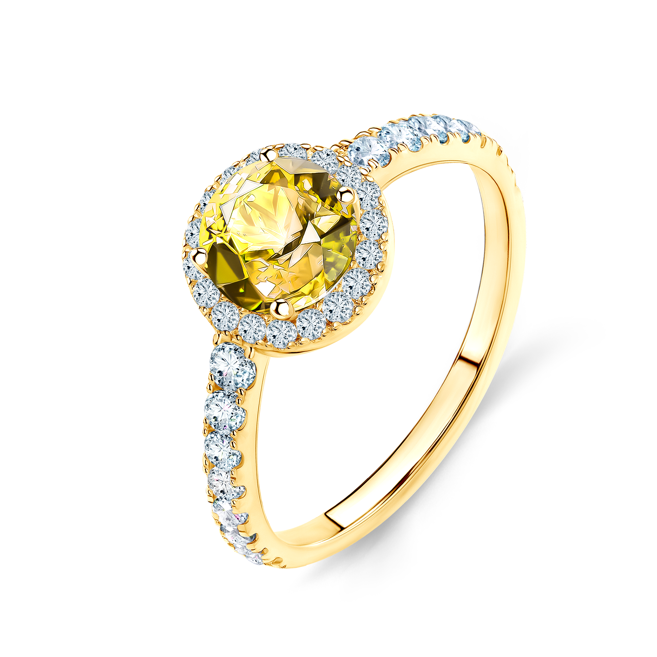Pierścionek zaręczynowy This is Love: złoty, żółty szafir - 4