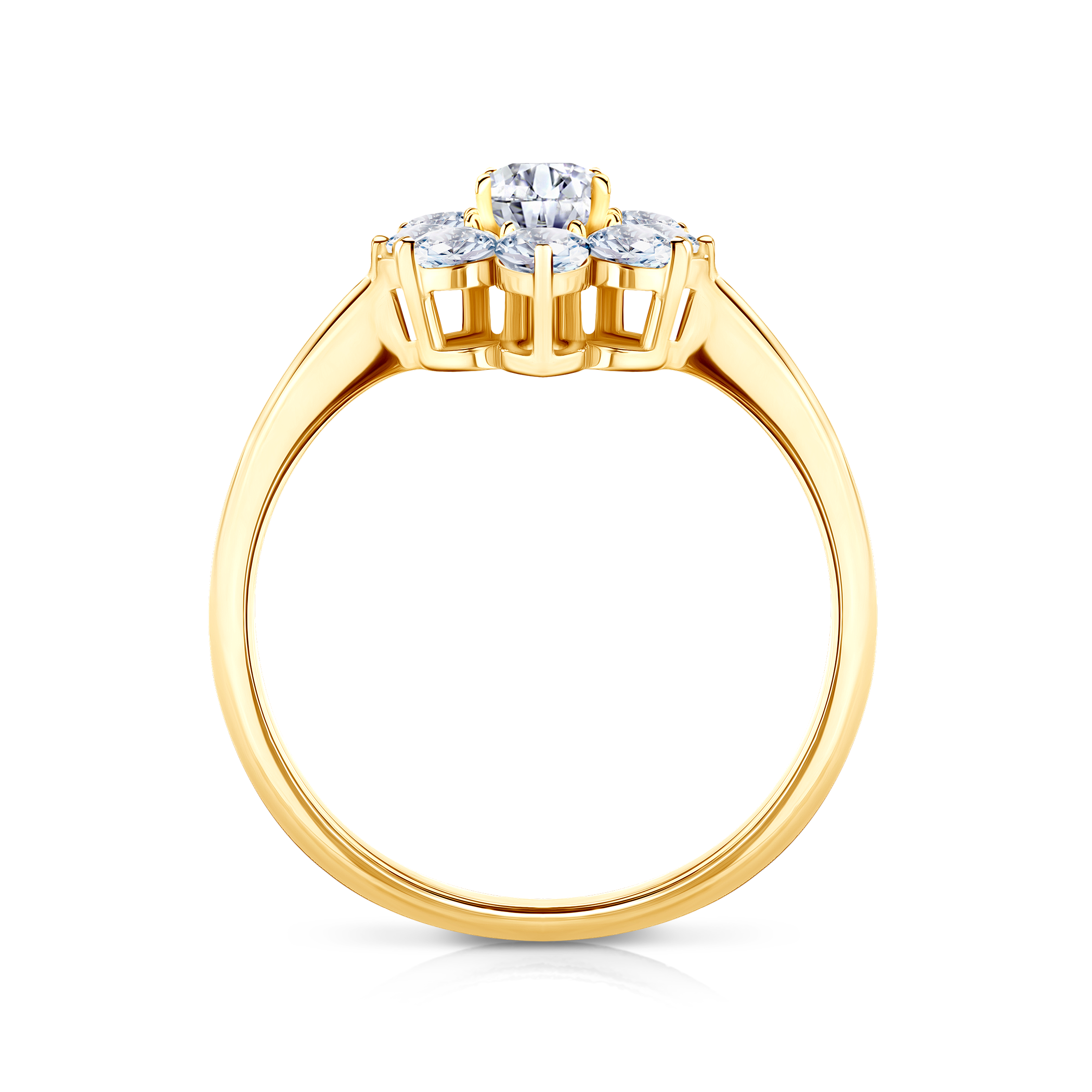 Pierścionek zaręczynowy SAVICKI: złoty, białe szafiry