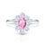 Inel de logodnă SAVICKI RING: aur alb, safir roz, safir alb