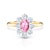 Inel de logodnă SAVICKI RING: aur, safir roz, safire albe