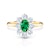 SAVICKI RING eljegyzési gyűrű: arany, smaragd és fehér zafírok