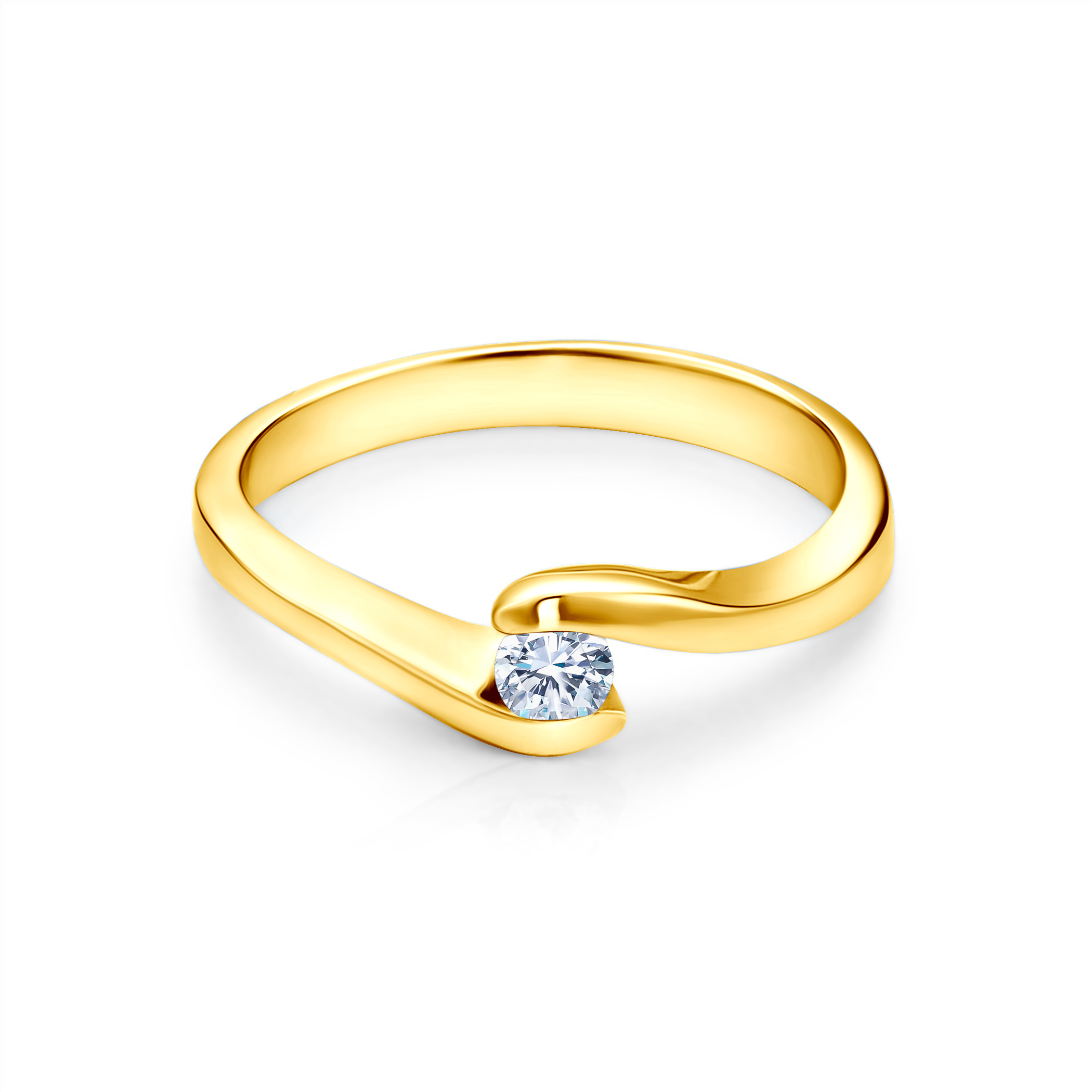 Pierścionek zaręczynowy SAVICKI: złoty, diament