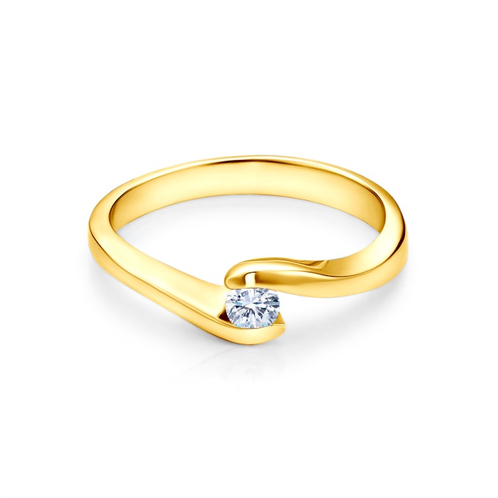 Pierścionek zaręczynowy SAVICKI: złoty, diament