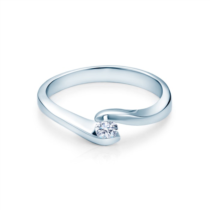 Tension Engagement Ring: white gold, diamond
