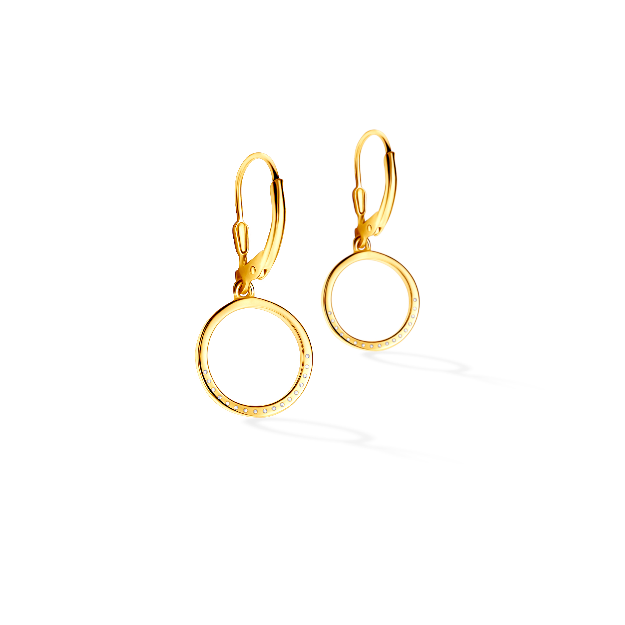 Kolczyki Savicki: srebrne pozłacane, cyrkonie - 3