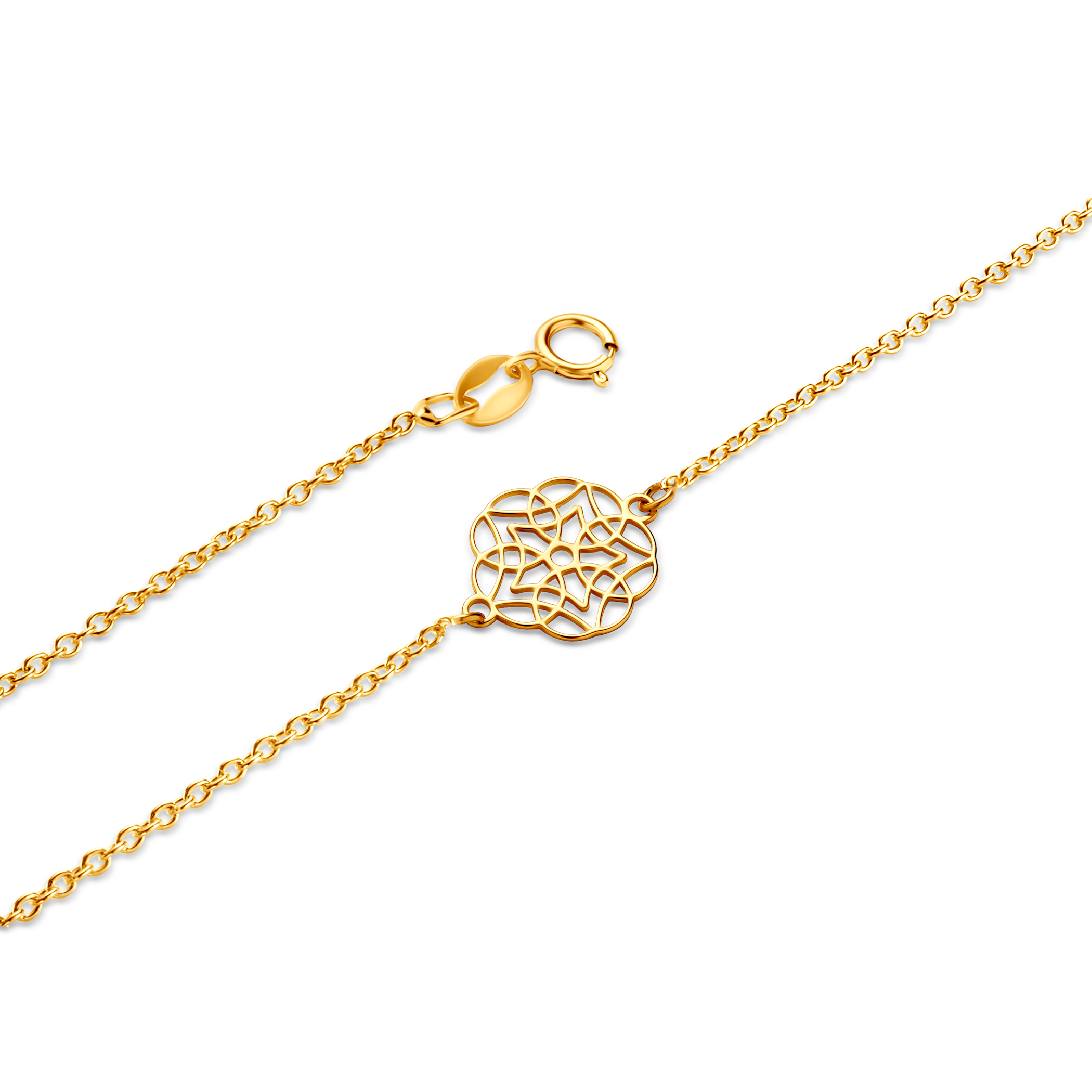 Naszyjnik kwiatek Savicki: srebrny pozłacany - 3