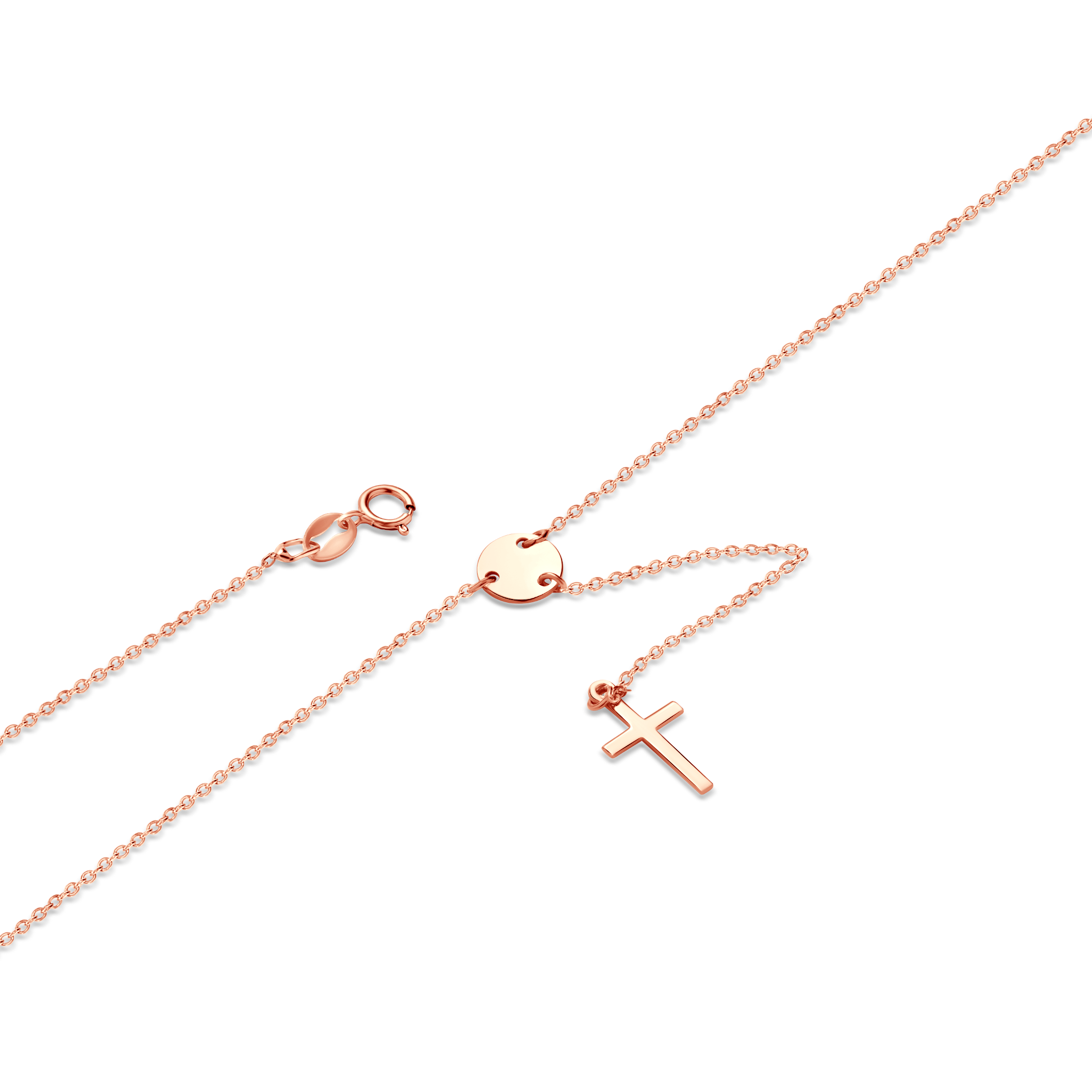 Naszyjnik krzyżyk Savicki: srebrny pozłacany - 3