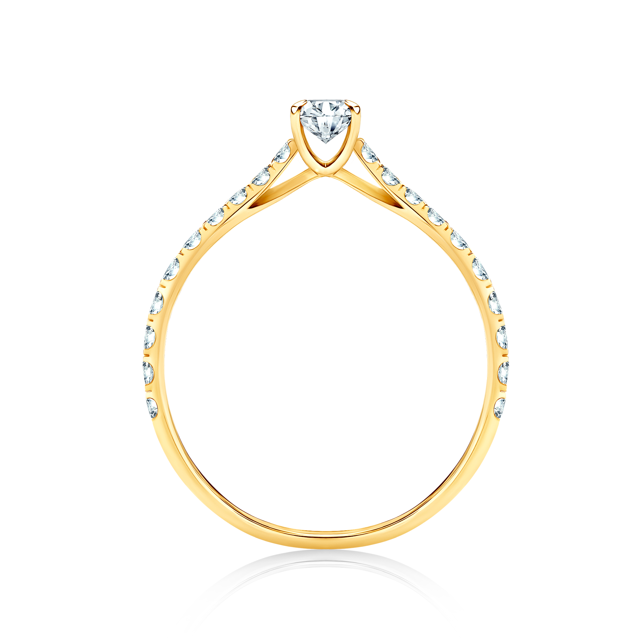 Share Your Love Collection | Side-Stone Engagement Ring: gold, diamond - 3