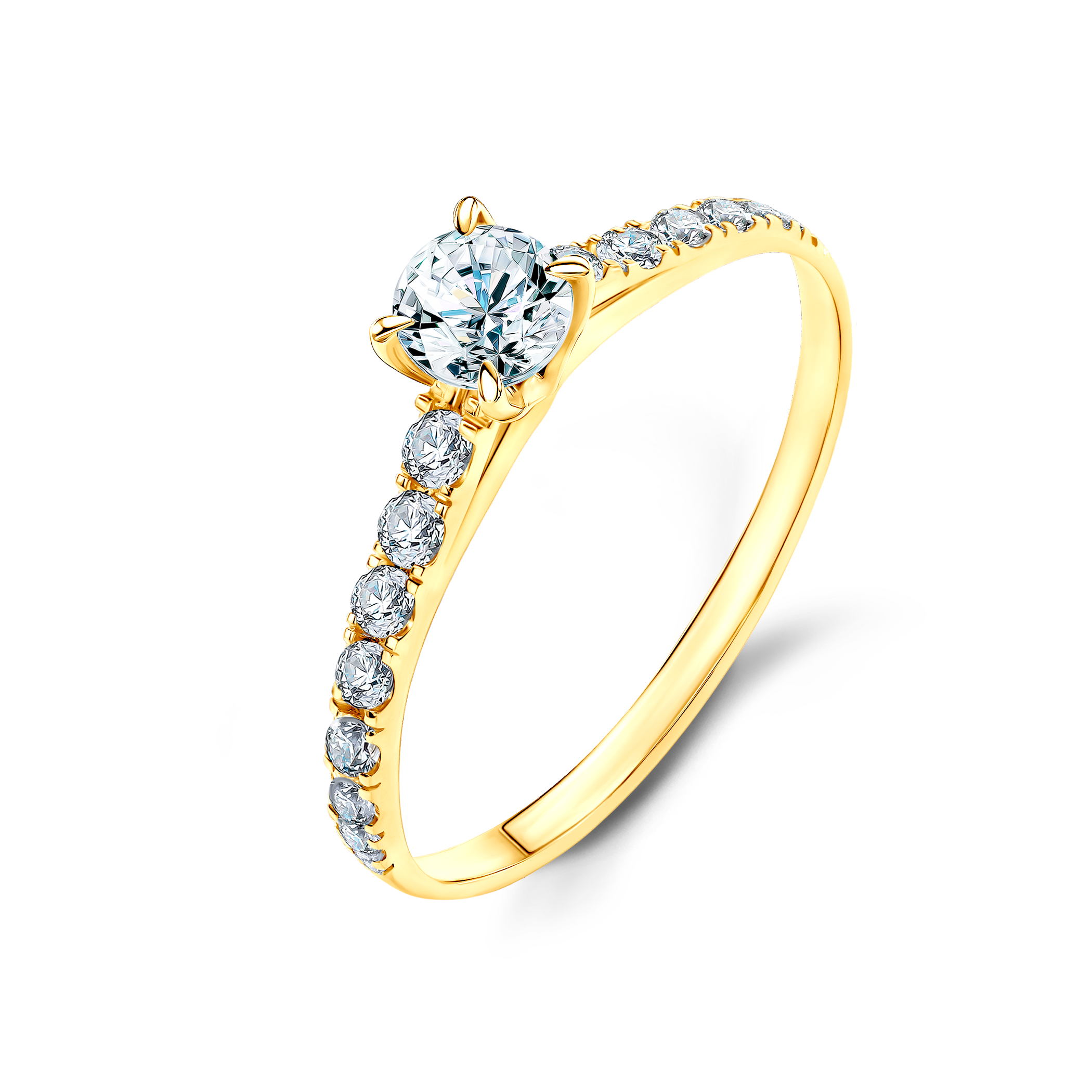 Share Your Love Collection | Side-Stone Engagement Ring: gold, diamond - 4