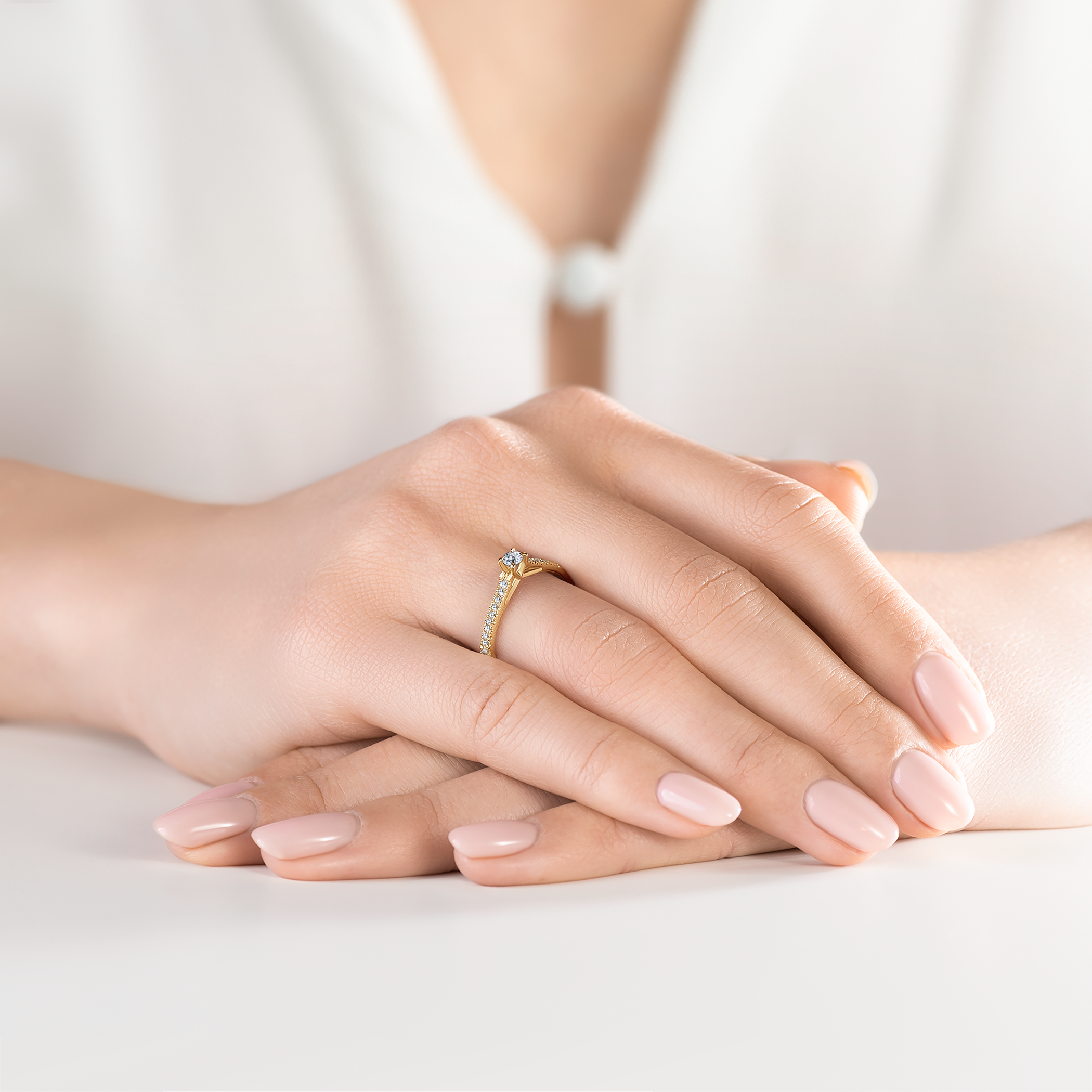 Share Your Love Collection | Side-Stone Engagement Ring: gold, diamond - 5