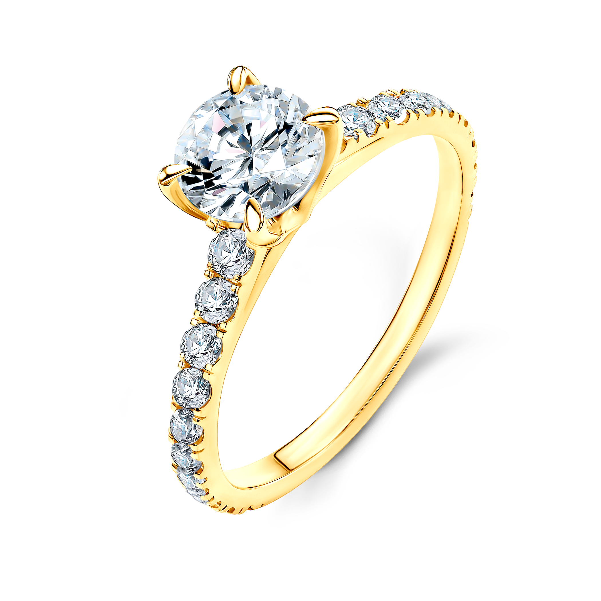 Pierścionek zaręczynowy Share Your Love: złoty, biały szafir