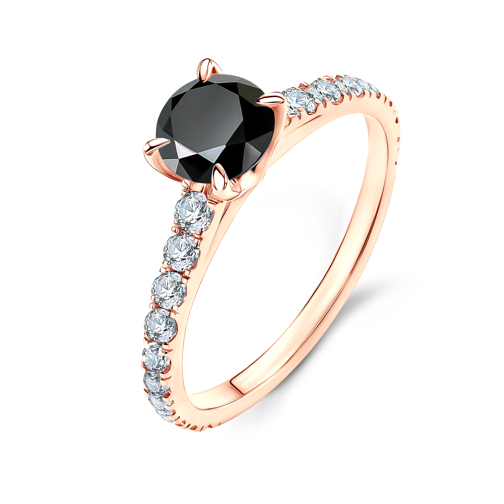 Verlobungsring Share Your Love: Roségold, Schwarz Diamant