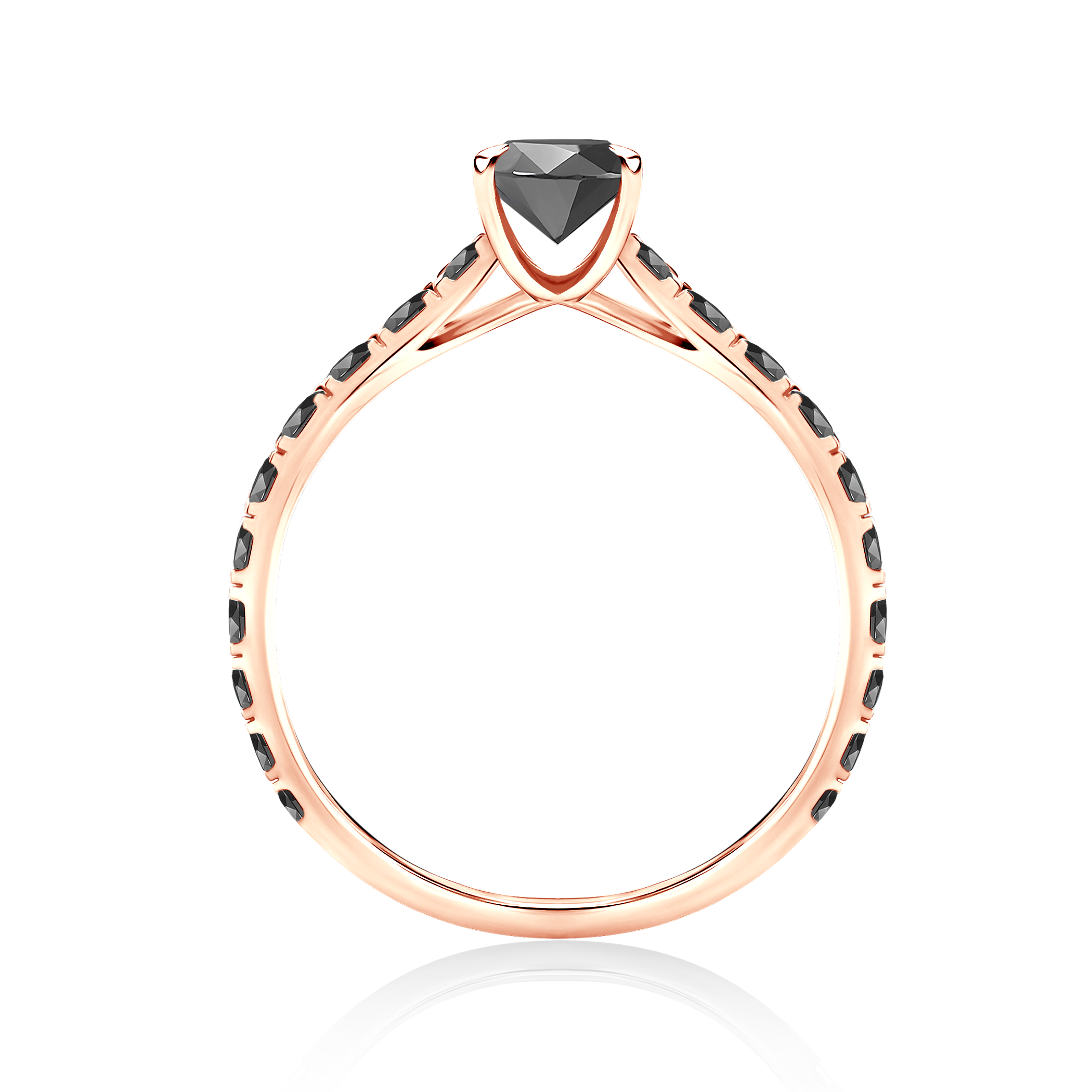 Verlobungsring Share Your Love: Roségold, Schwarz Diamant
