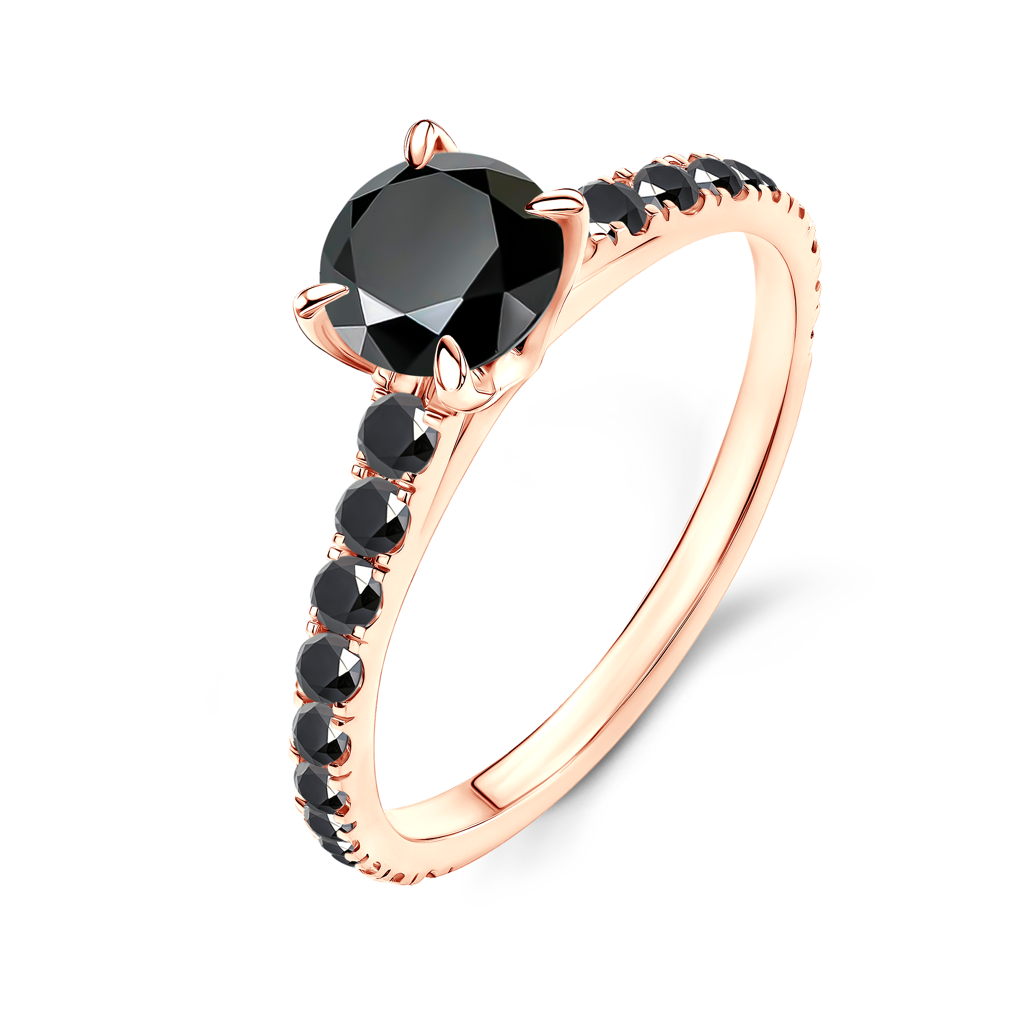 Verlobungsring Share Your Love: Roségold, Schwarz Diamant