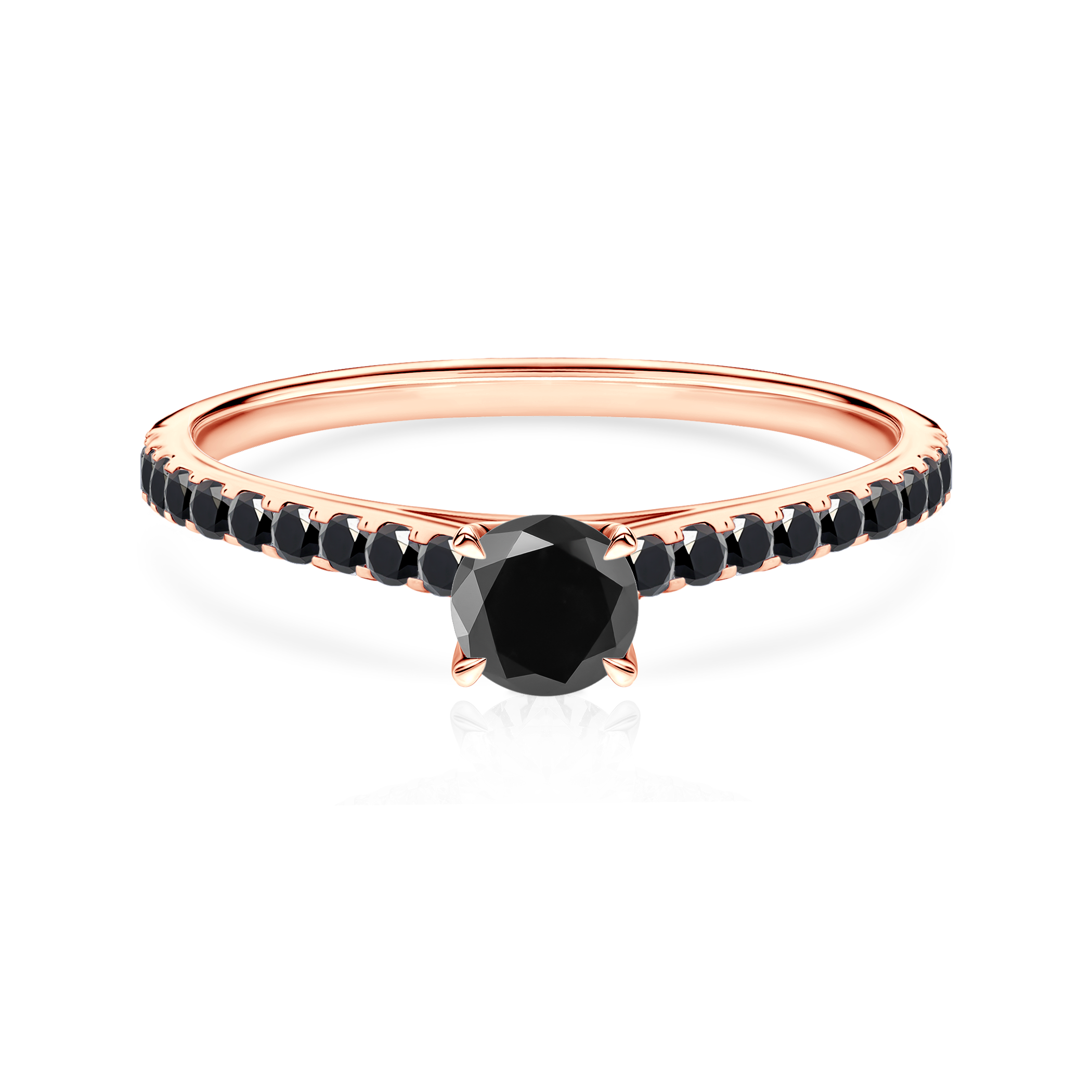 Zásnubní prsten Share Your Love: růžové zlato, černé diamanty