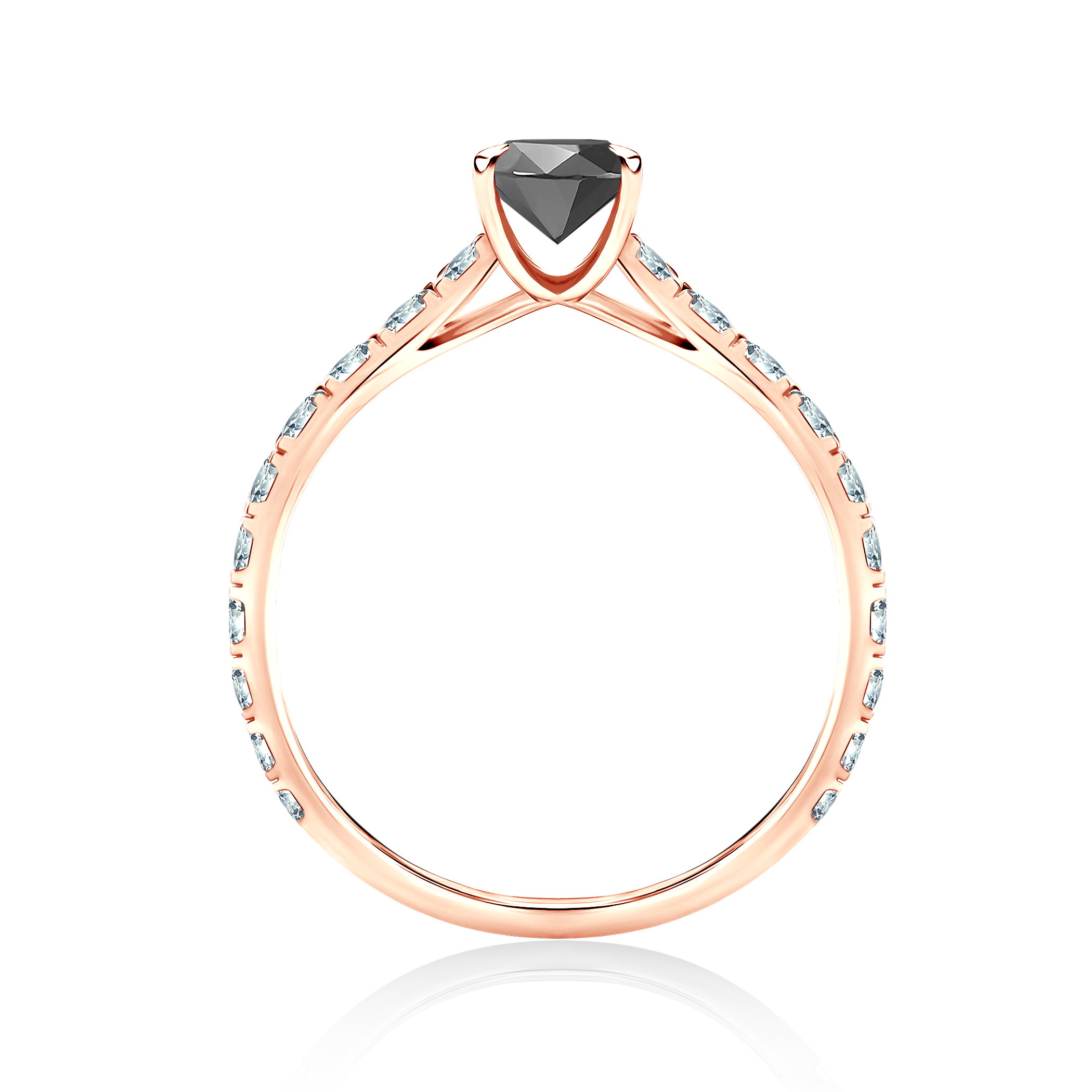 Pierścionek zaręczynowy Share Your Love: różowe złoto, czarny