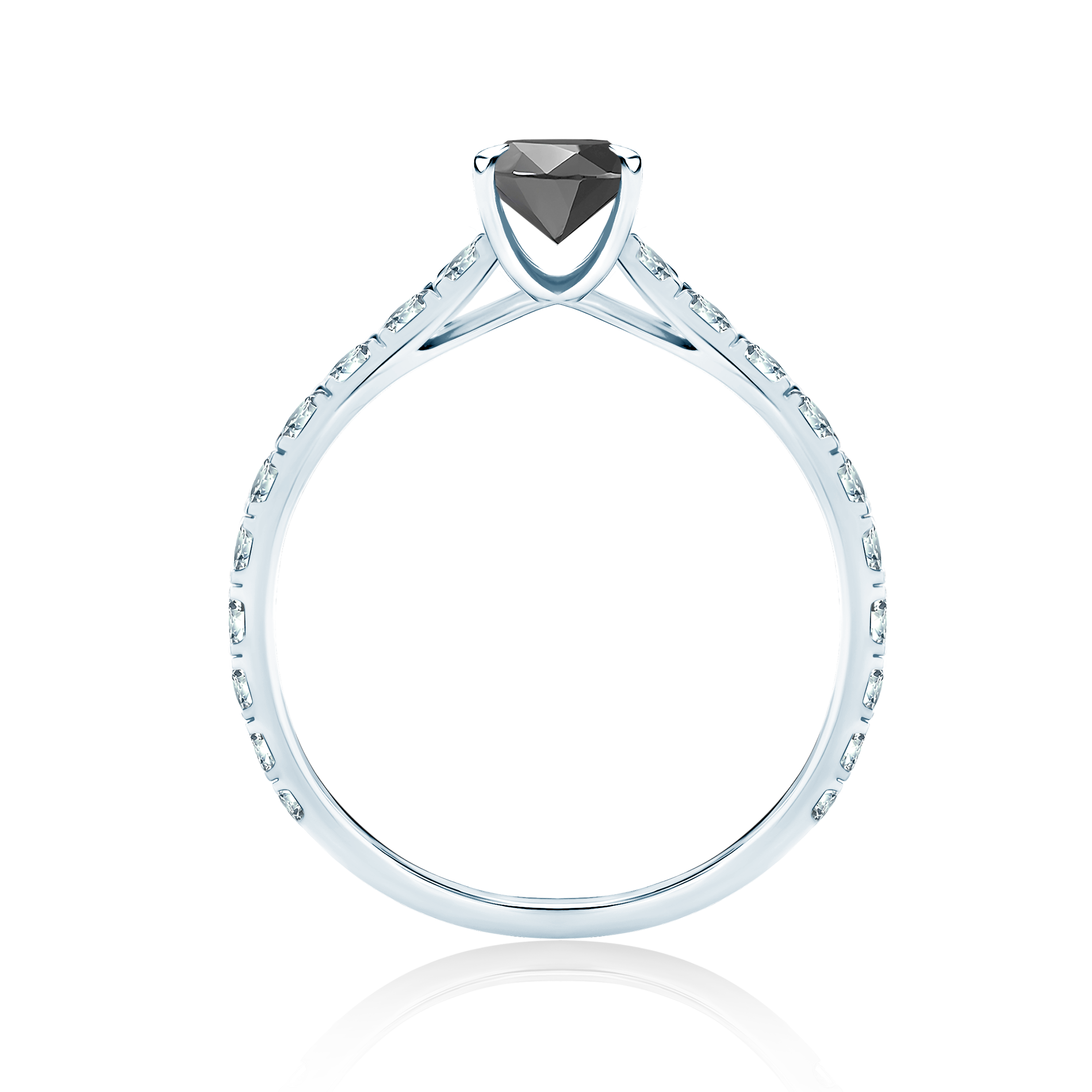 Pierścionek zaręczynowy Share Your Love: białe złoto, czarny diament - 3