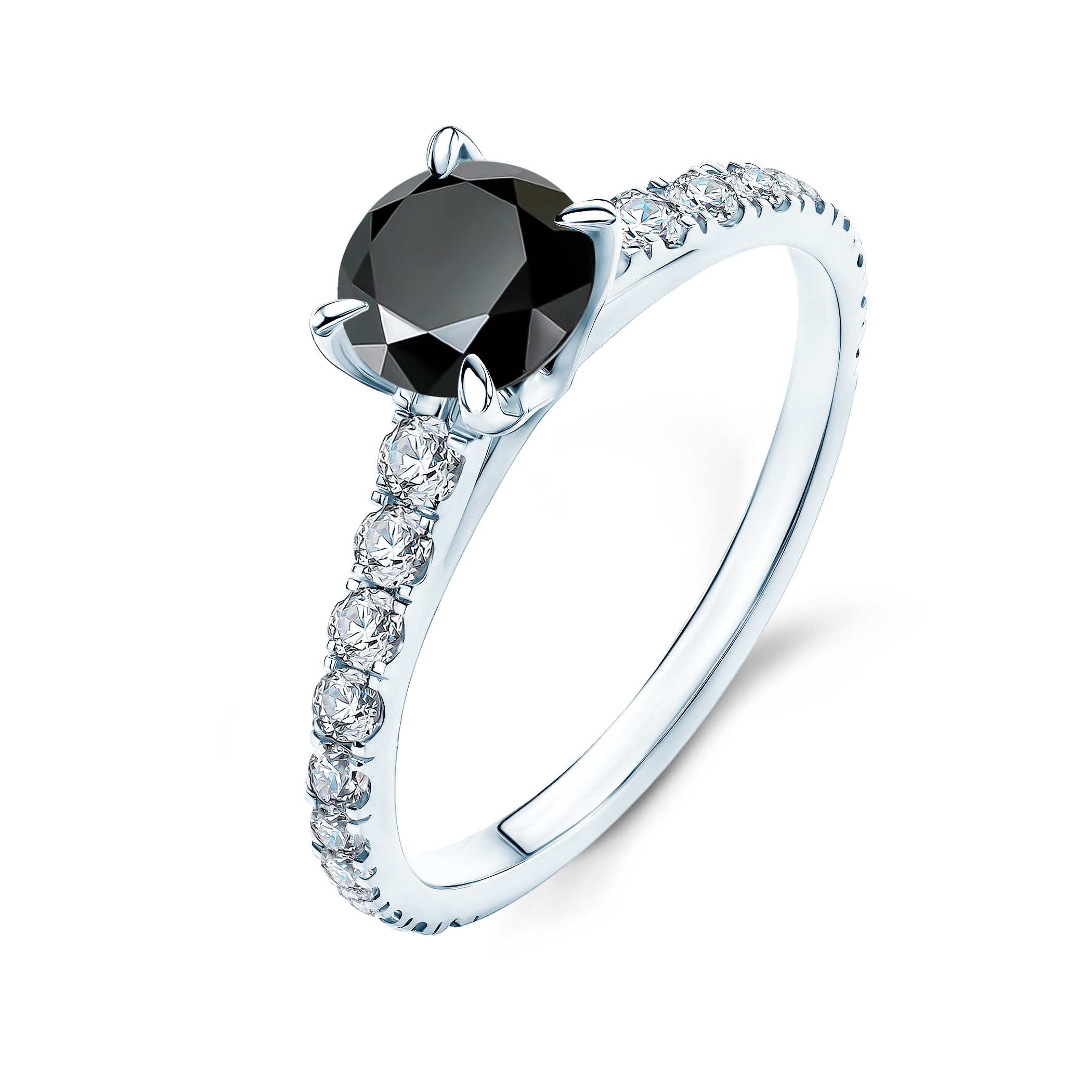 Pierścionek zaręczynowy Share Your Love: białe złoto, czarny diament - 4