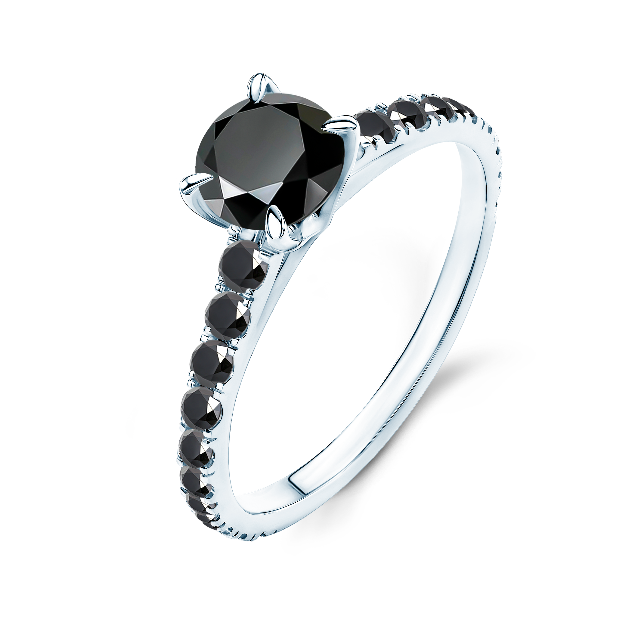 Verlobungsring Share Your Love: Weißgold, Schwarz Diamant