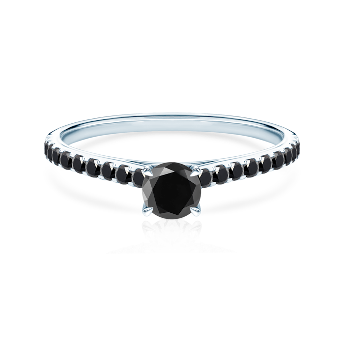 Zásnubní prsten Share Your Love: bílé zlato, černé diamanty