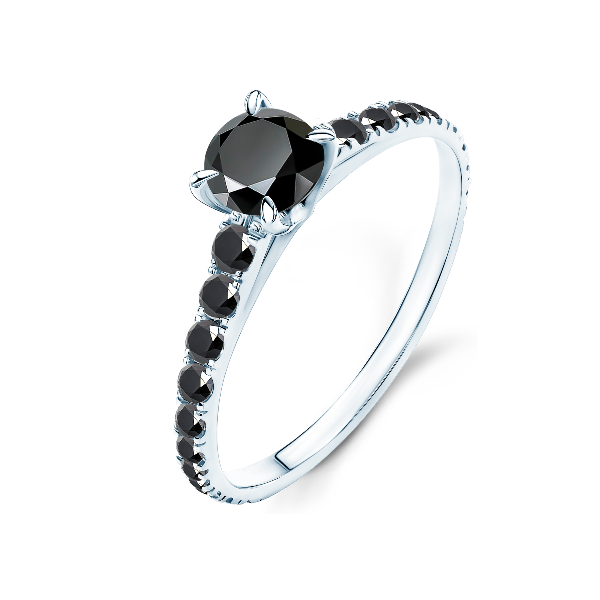 Pierścionek zaręczynowy Share Your Love: białe złoto, czarny diament - 4