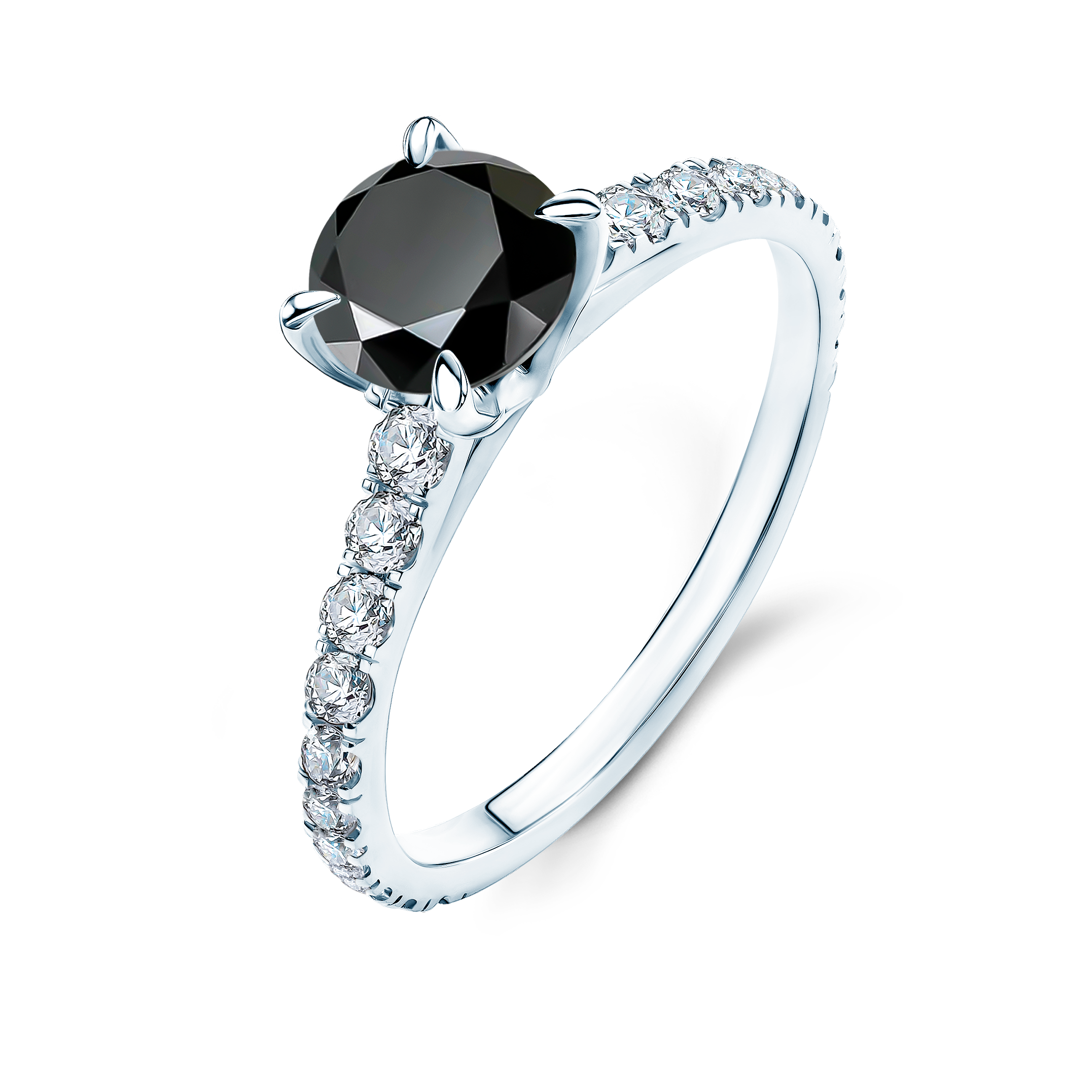 Verlobungsring Share Your Love: Weißgold, Schwarz Diamant