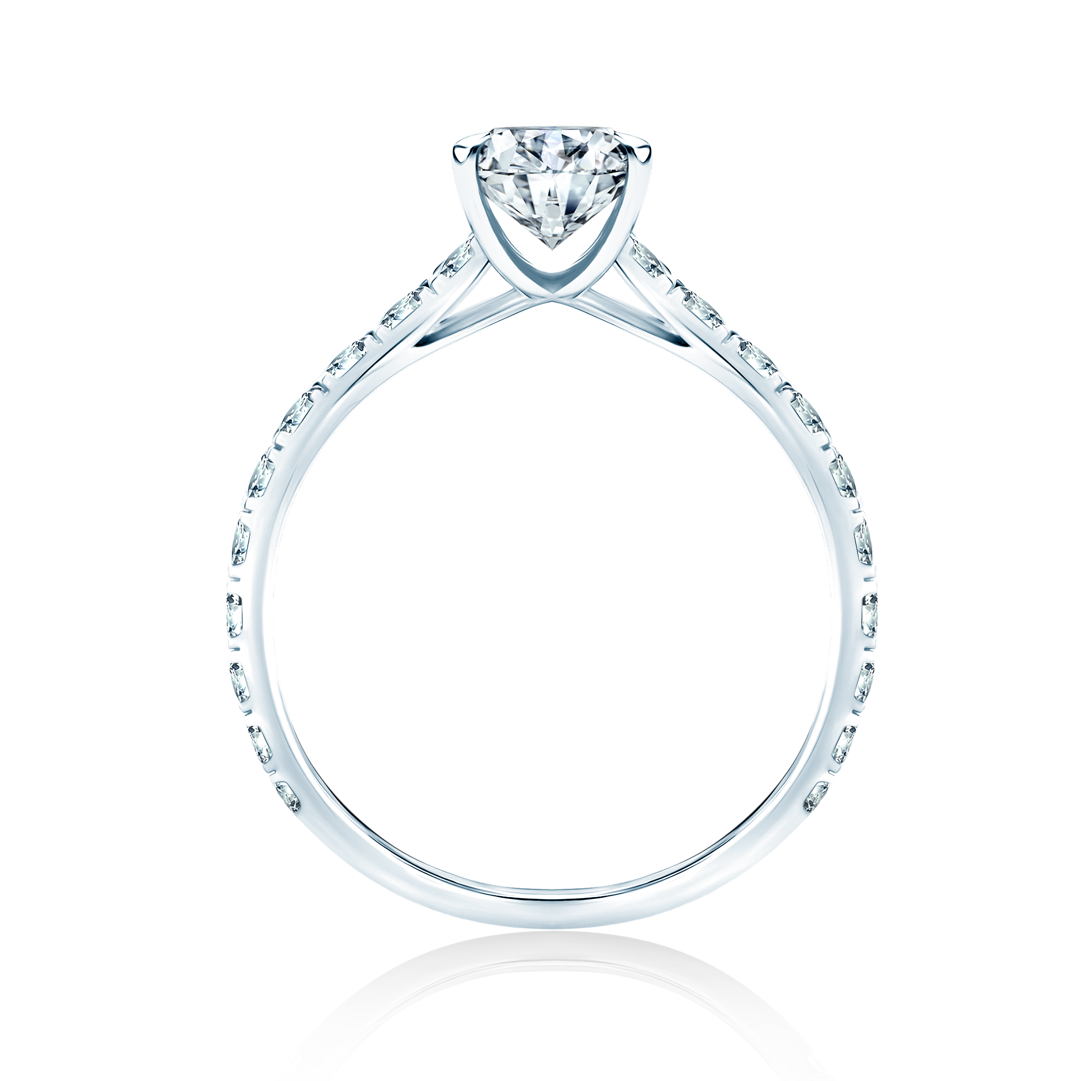 Pierścionek zaręczynowy Share Your Love: białe złoto, biały szafir