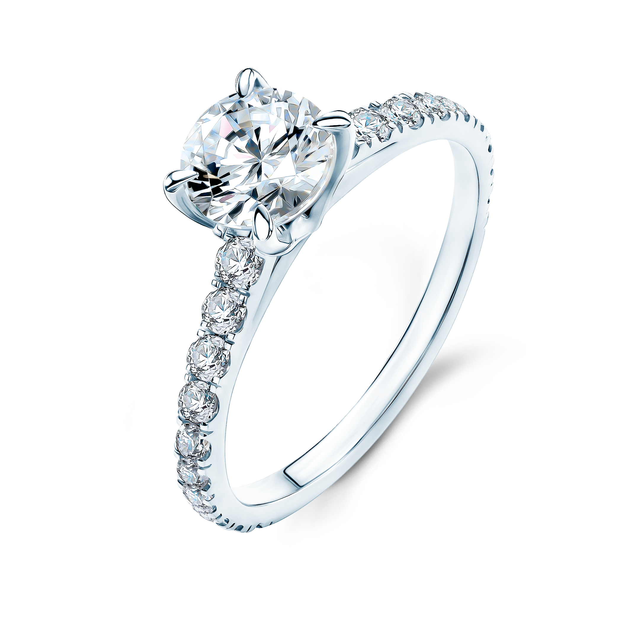 Pierścionek zaręczynowy Share Your Love: białe złoto, biały szafir