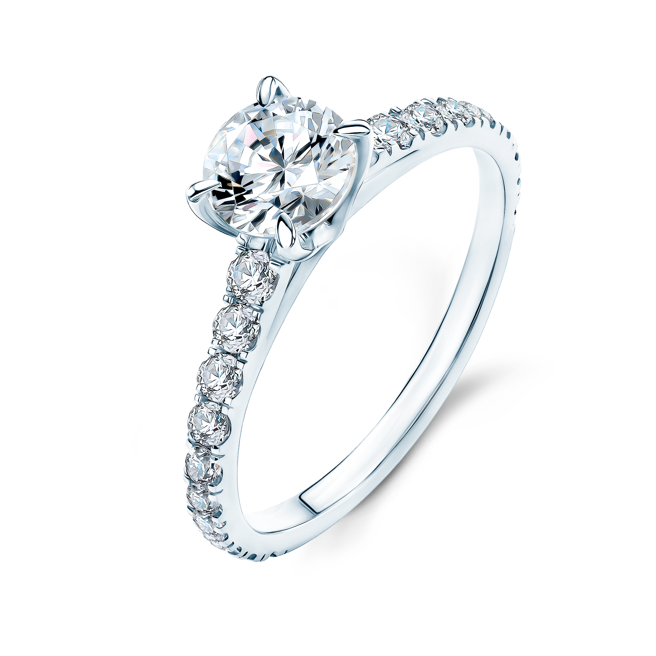 Verlobungsring Share Your Love: Weißgold, Weißer Saphir