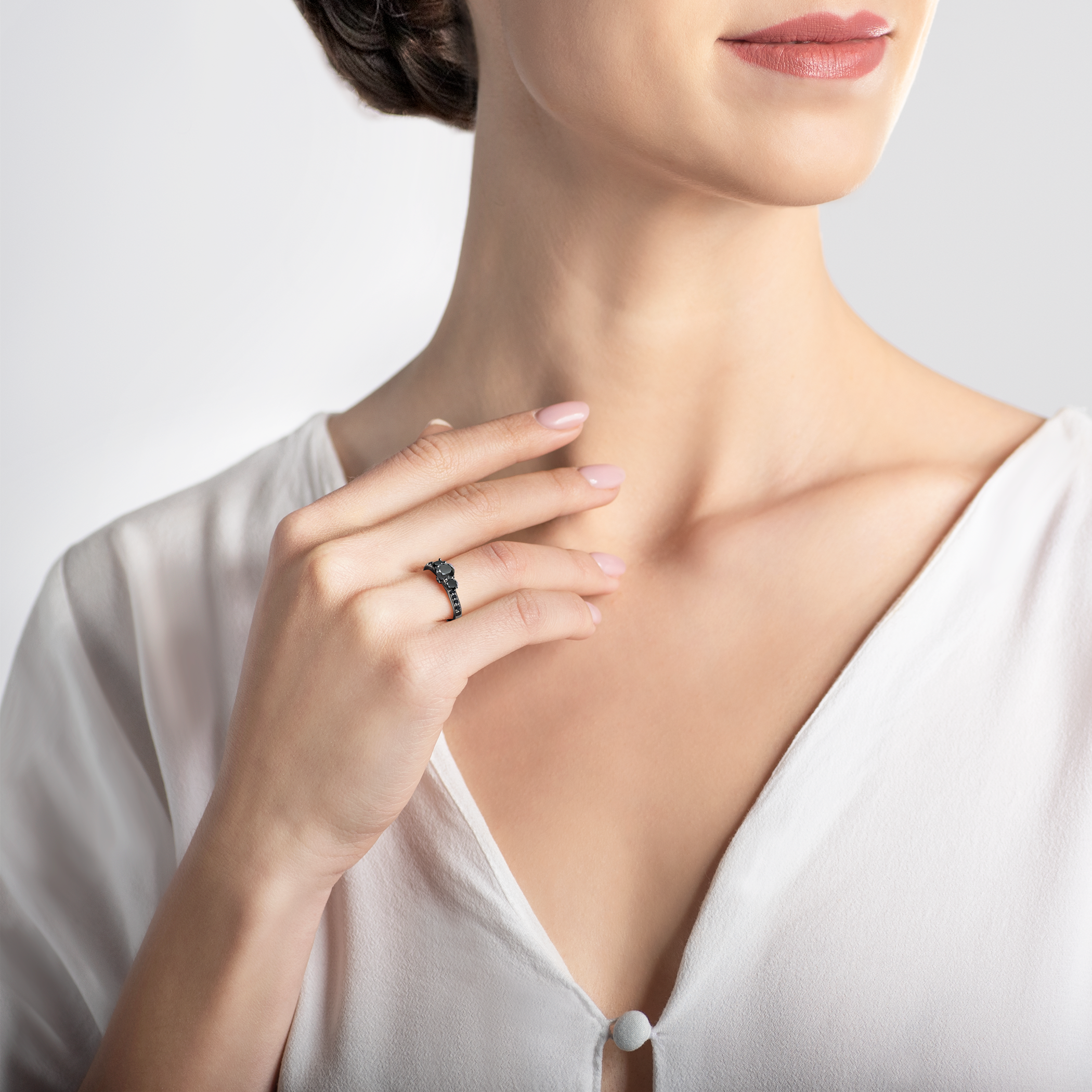 Verlobungsring Dream: Schwarzes Gold, Schwarz Diamant