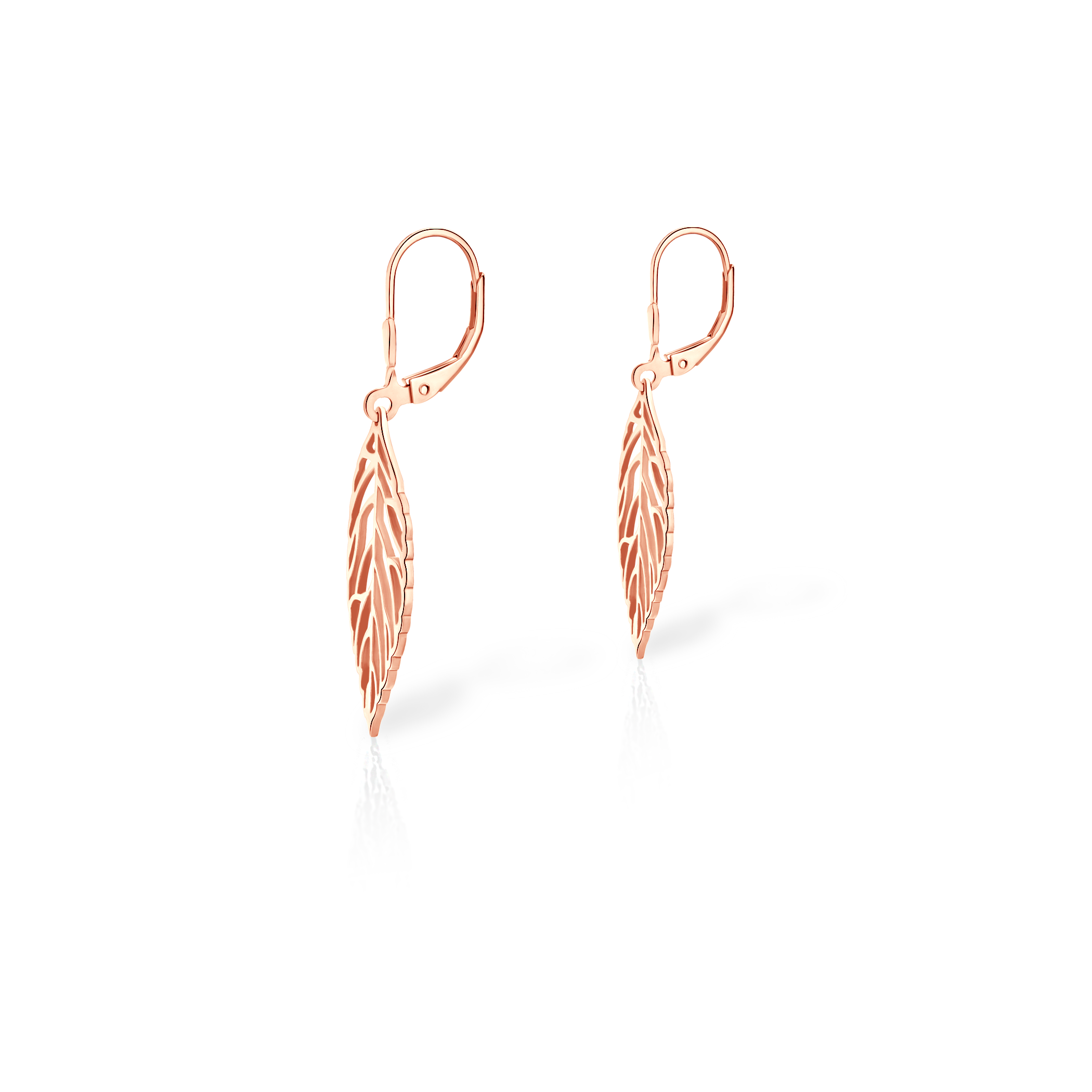 Kolczyki listki Savicki: srebrne pozłacane