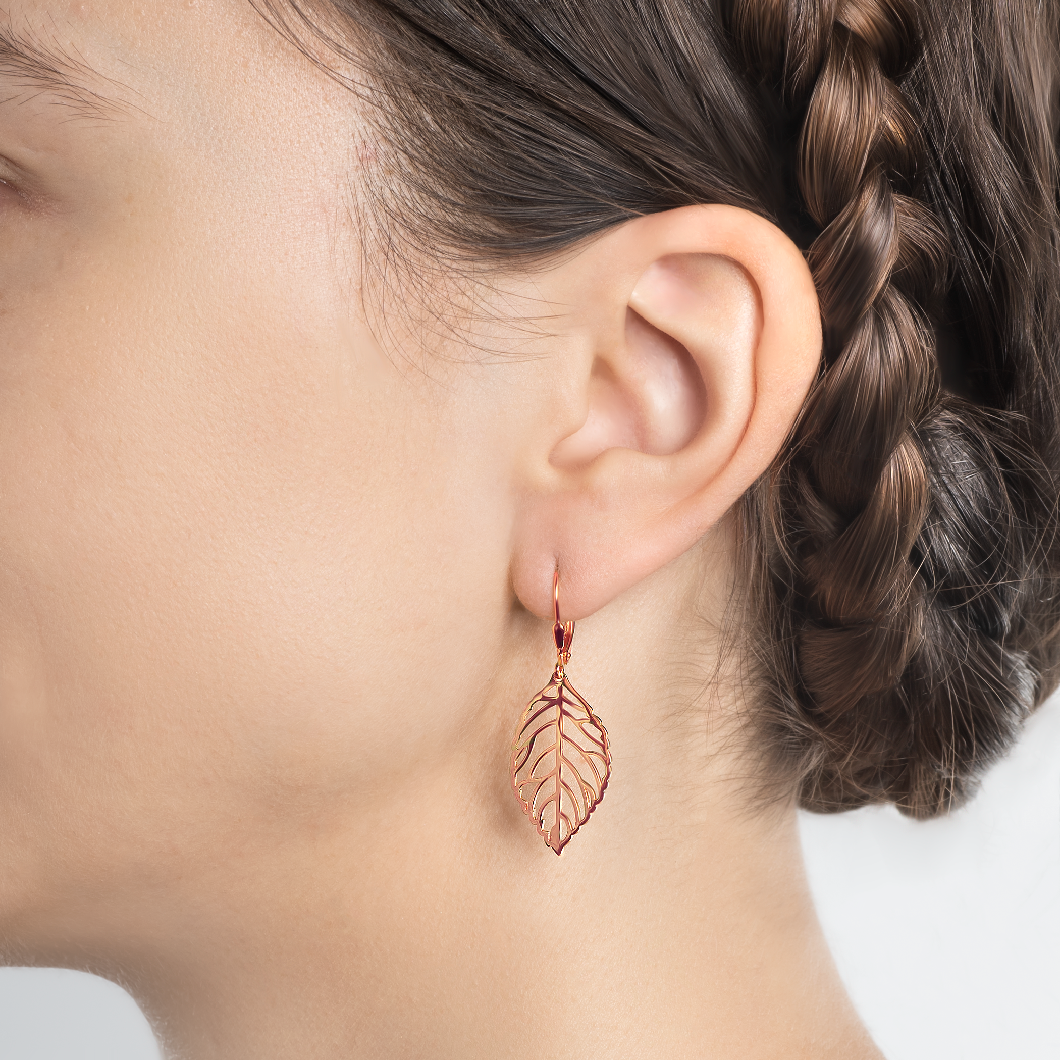 Kolczyki listki Savicki: srebrne pozłacane