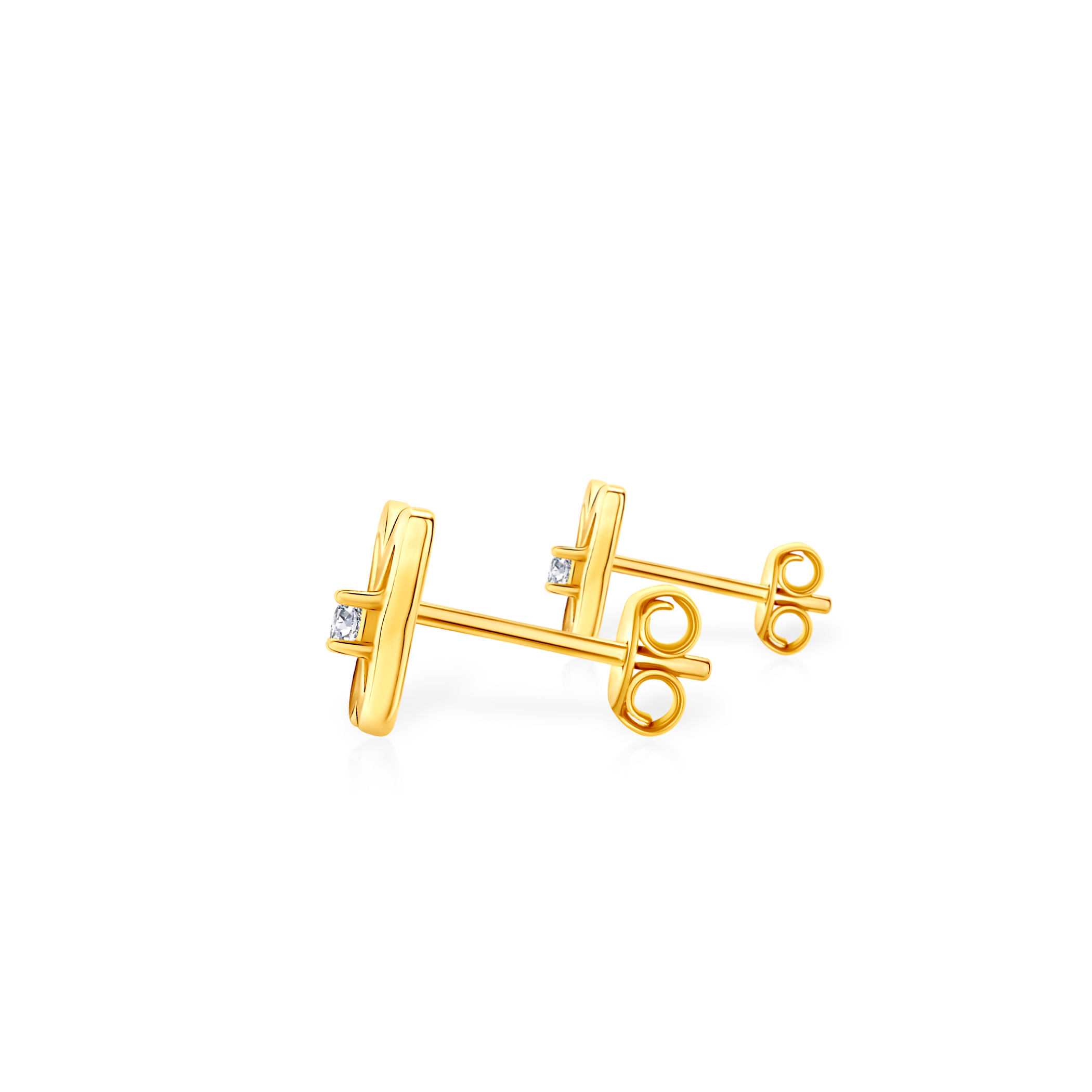 Kolczyki motylki Savicki: srebrne pozłacane, cyrkonie - 3