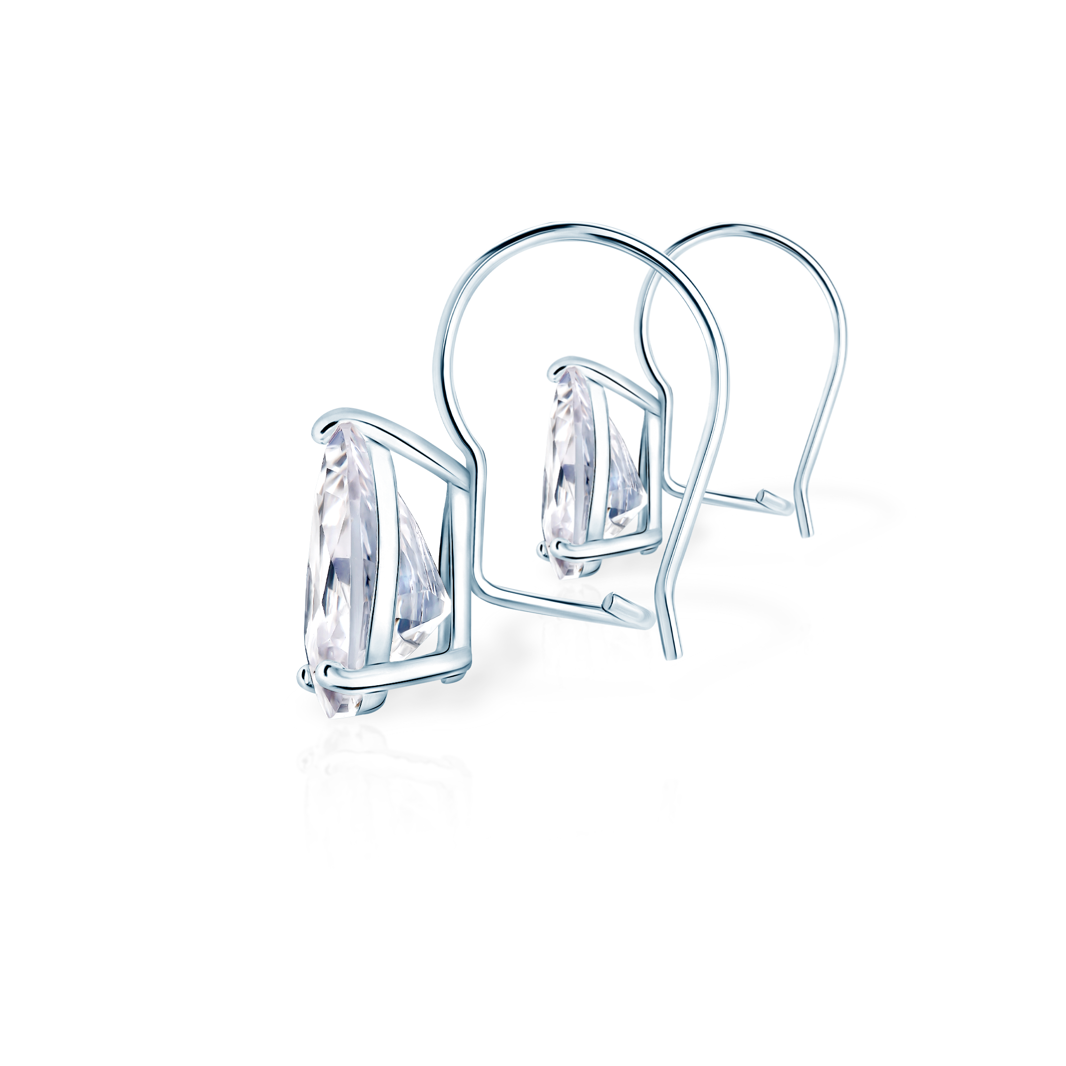 Kolczyki łezki Savicki: srebrne, cyrkonie - 3