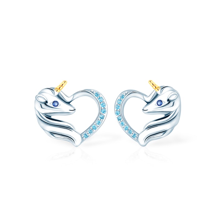 SAVICKI unicorn earrings: silver, cubic zirconia