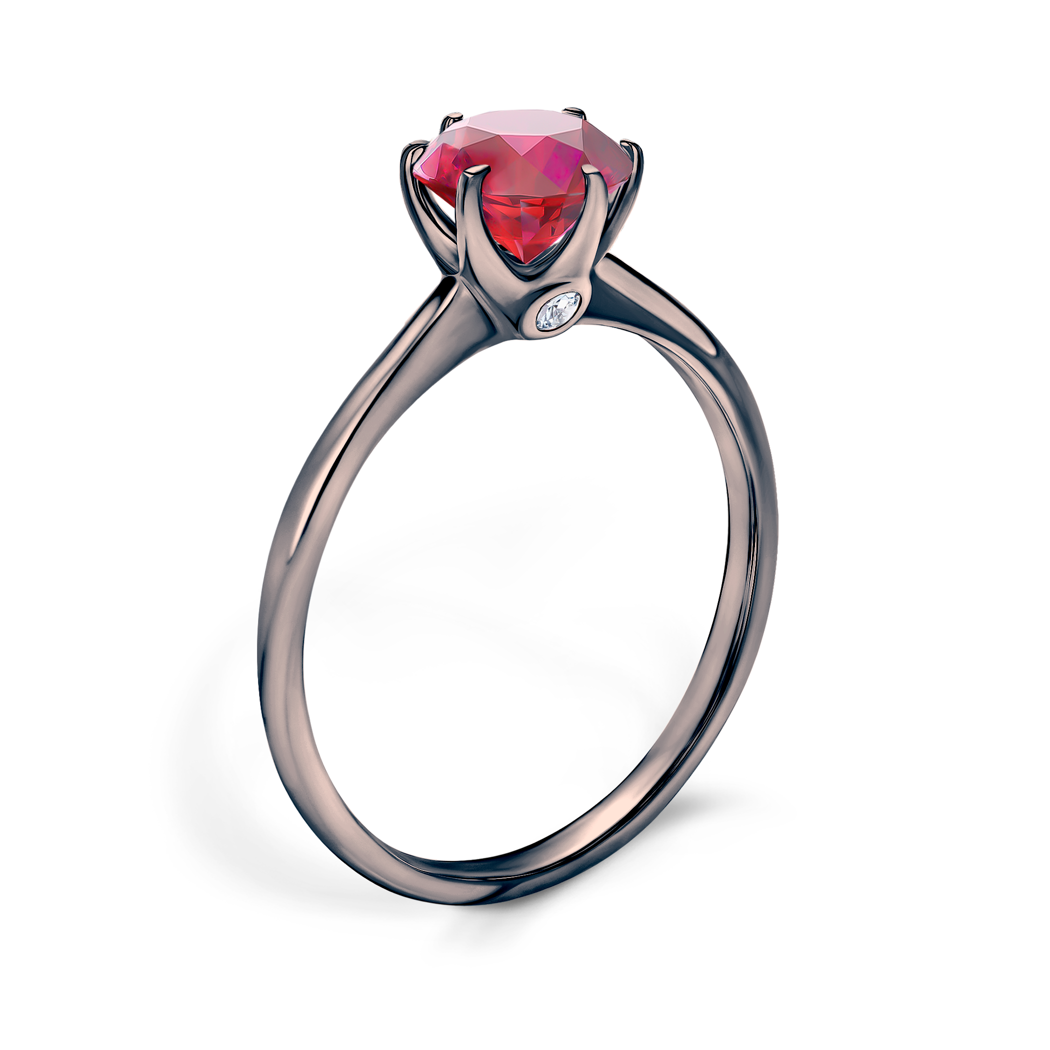 Verlobungsring The Journey: Schwarzes Gold, Rubin