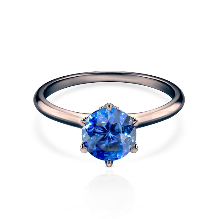 Zásnubní prsten The Journey: černé zlato, modrý safír