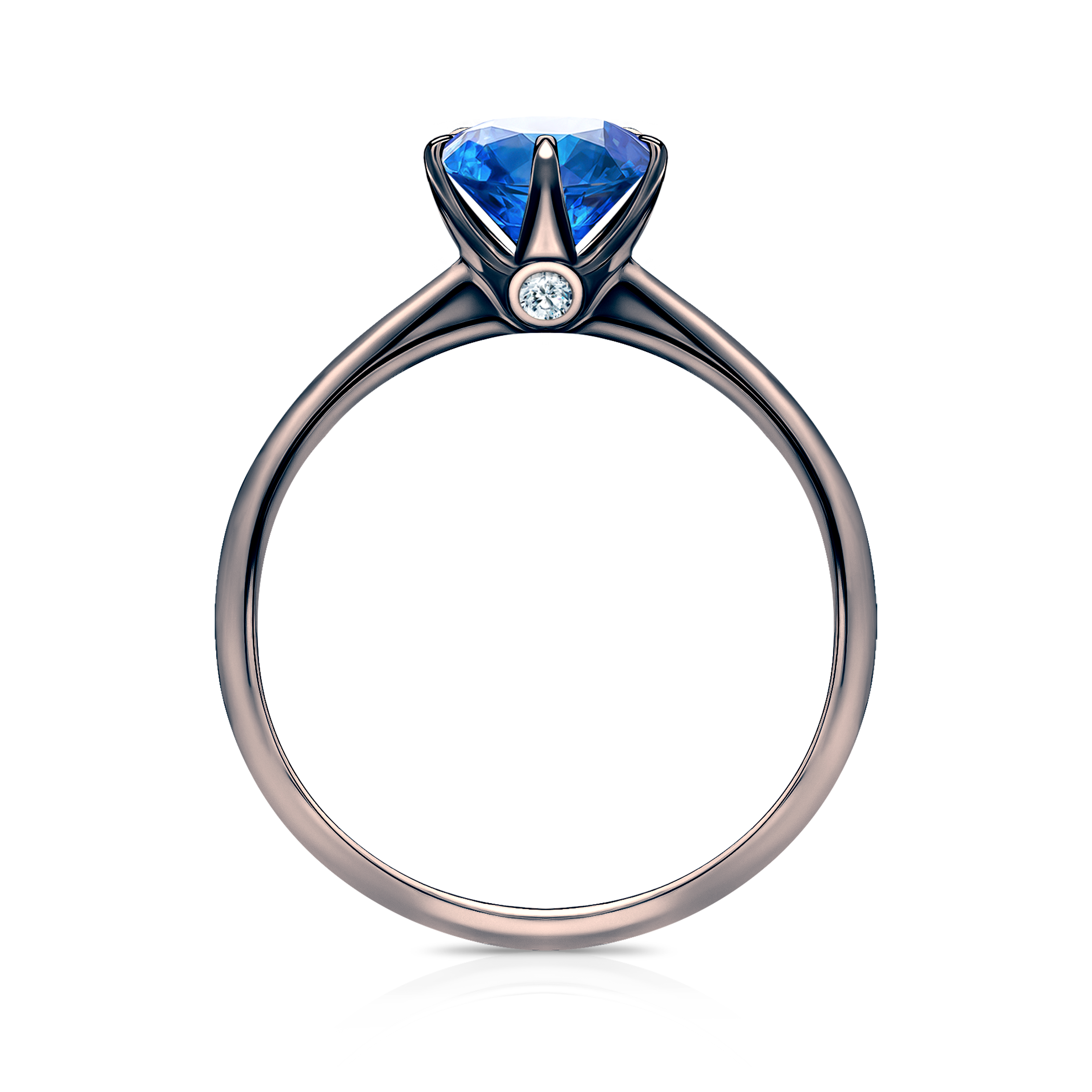 Pierścionek zaręczynowy The Journey: czarne złoto, niebieski szafir