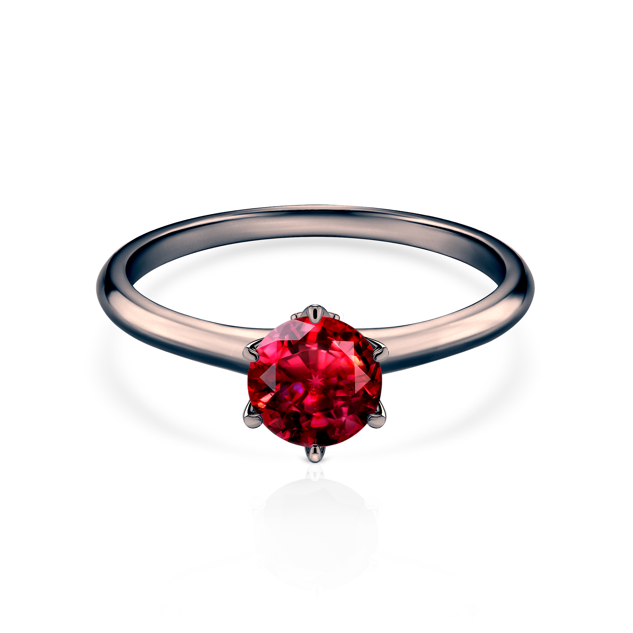 Pierścionek zaręczynowy The Journey: czarne złoto, rubin