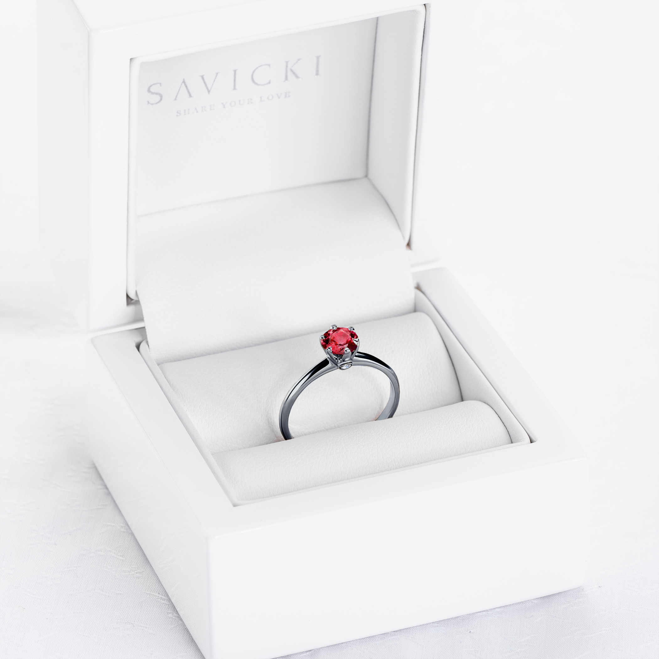 Verlobungsring The Journey: Schwarzes Gold, Rubin