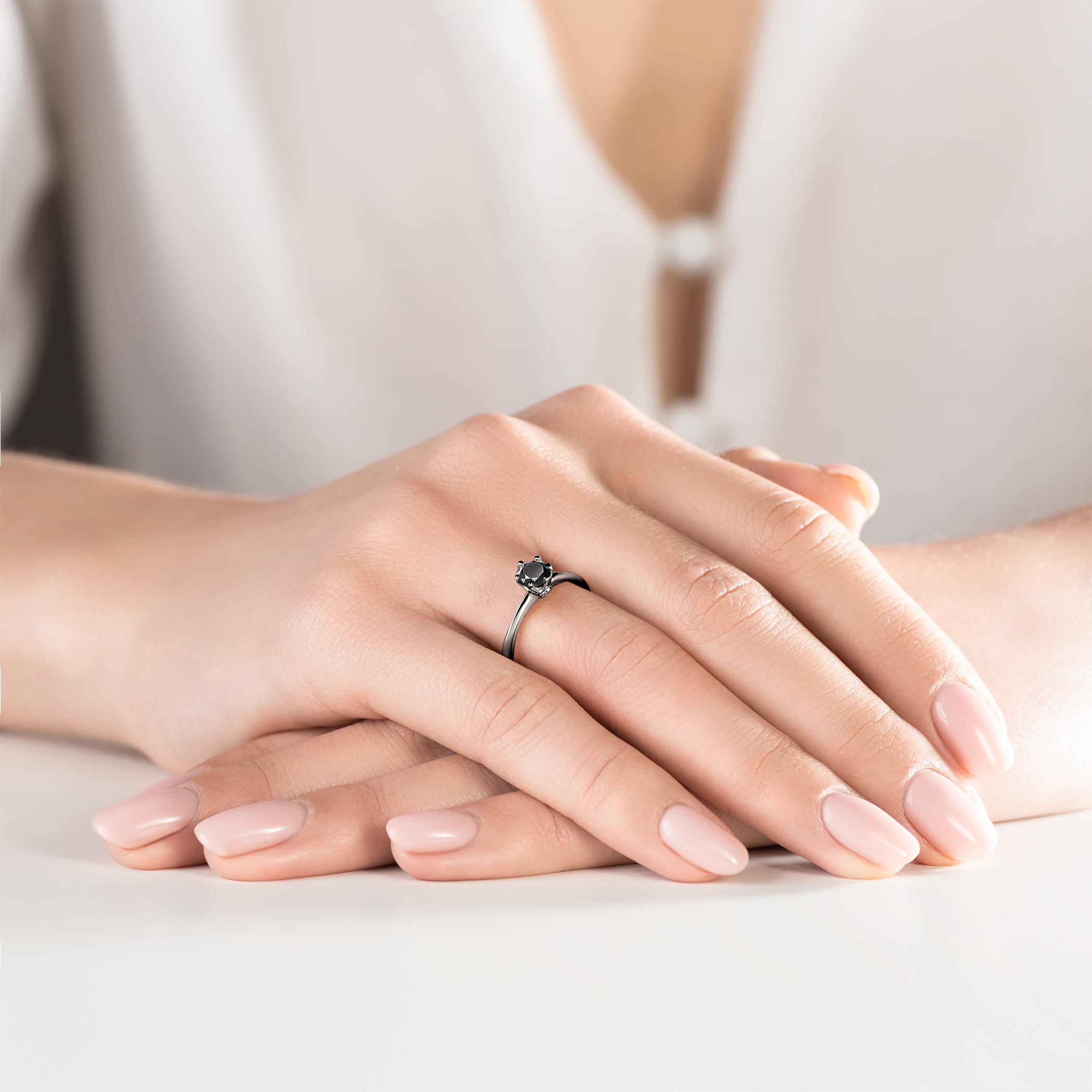 Verlobungsring The Journey: Schwarzes Gold, Schwarz Diamant