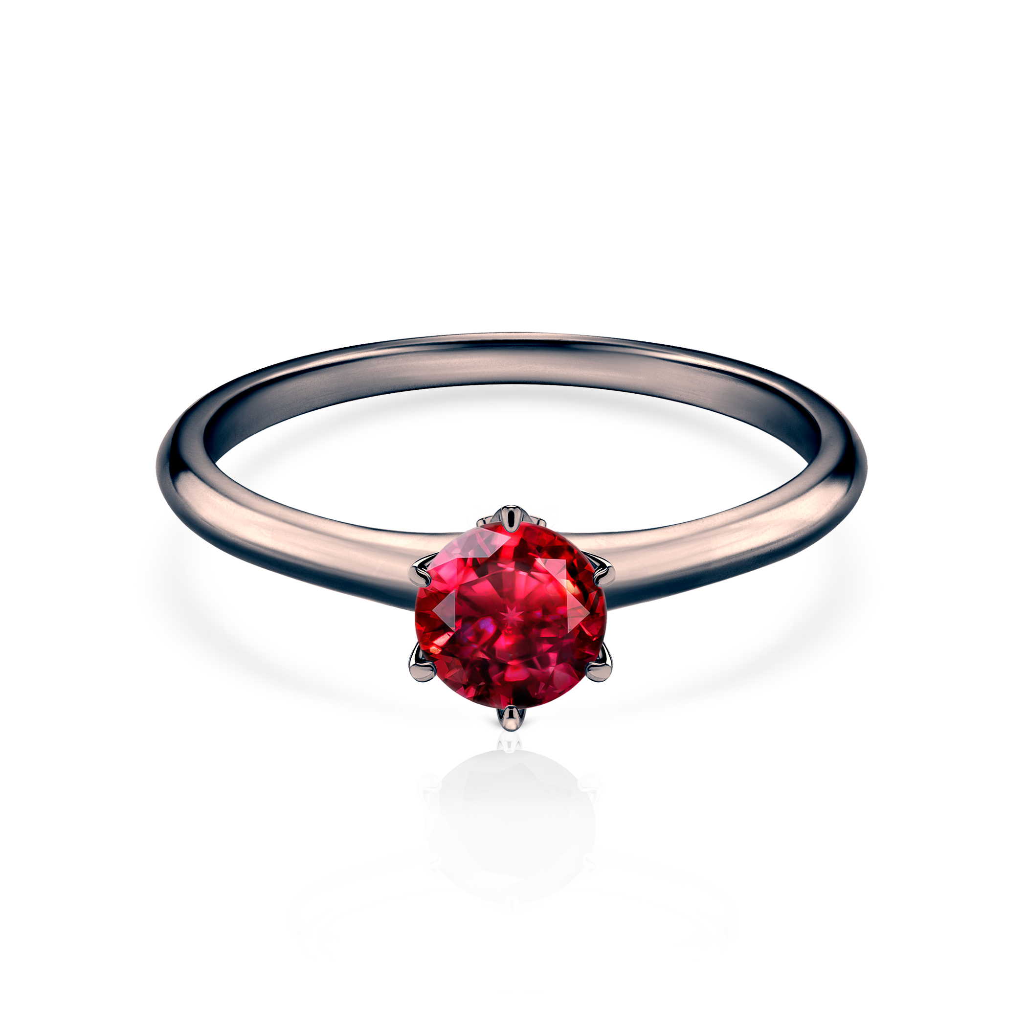 Pierścionek zaręczynowy The Journey: czarne złoto, rubin