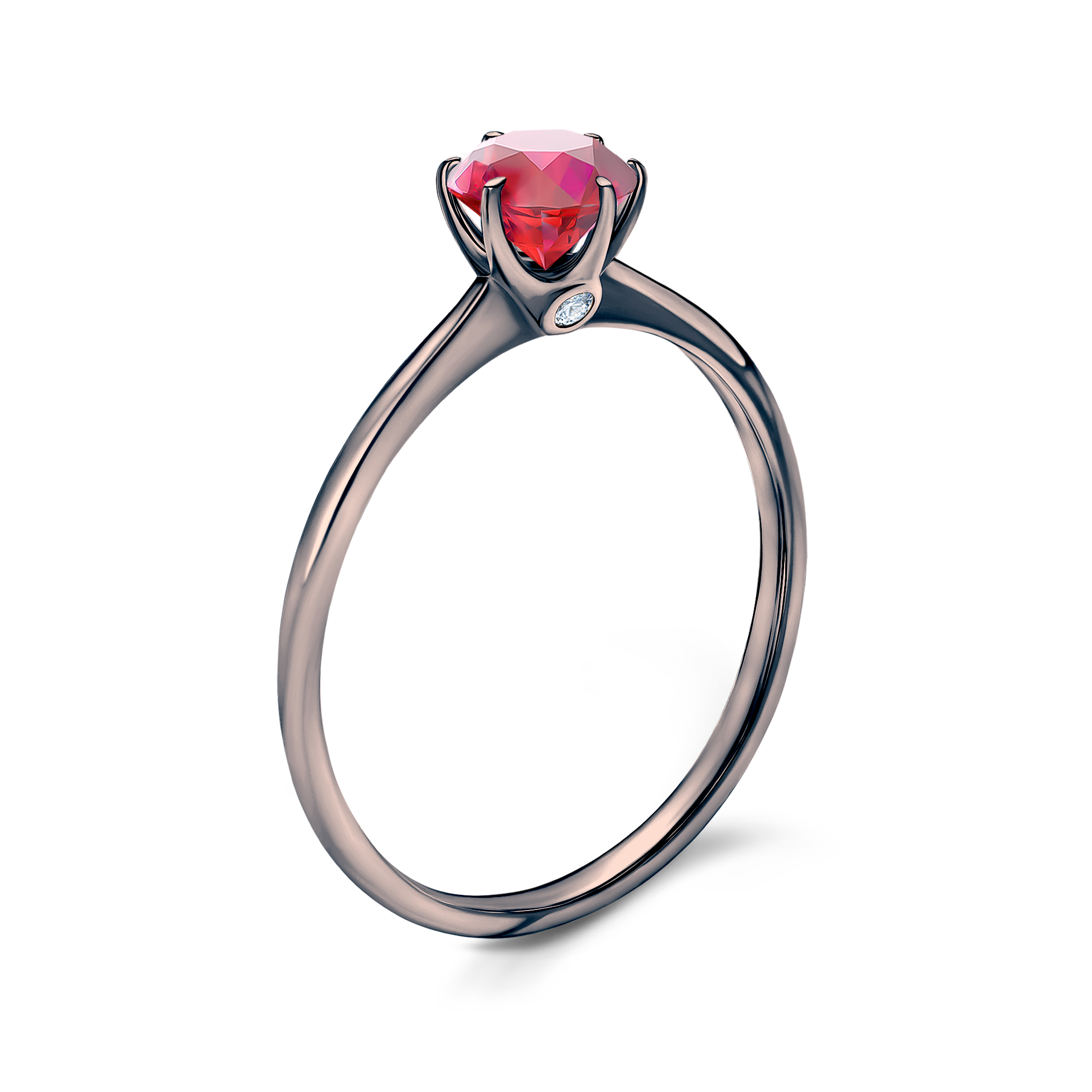 Verlobungsring The Journey: Schwarzes Gold, Rubin