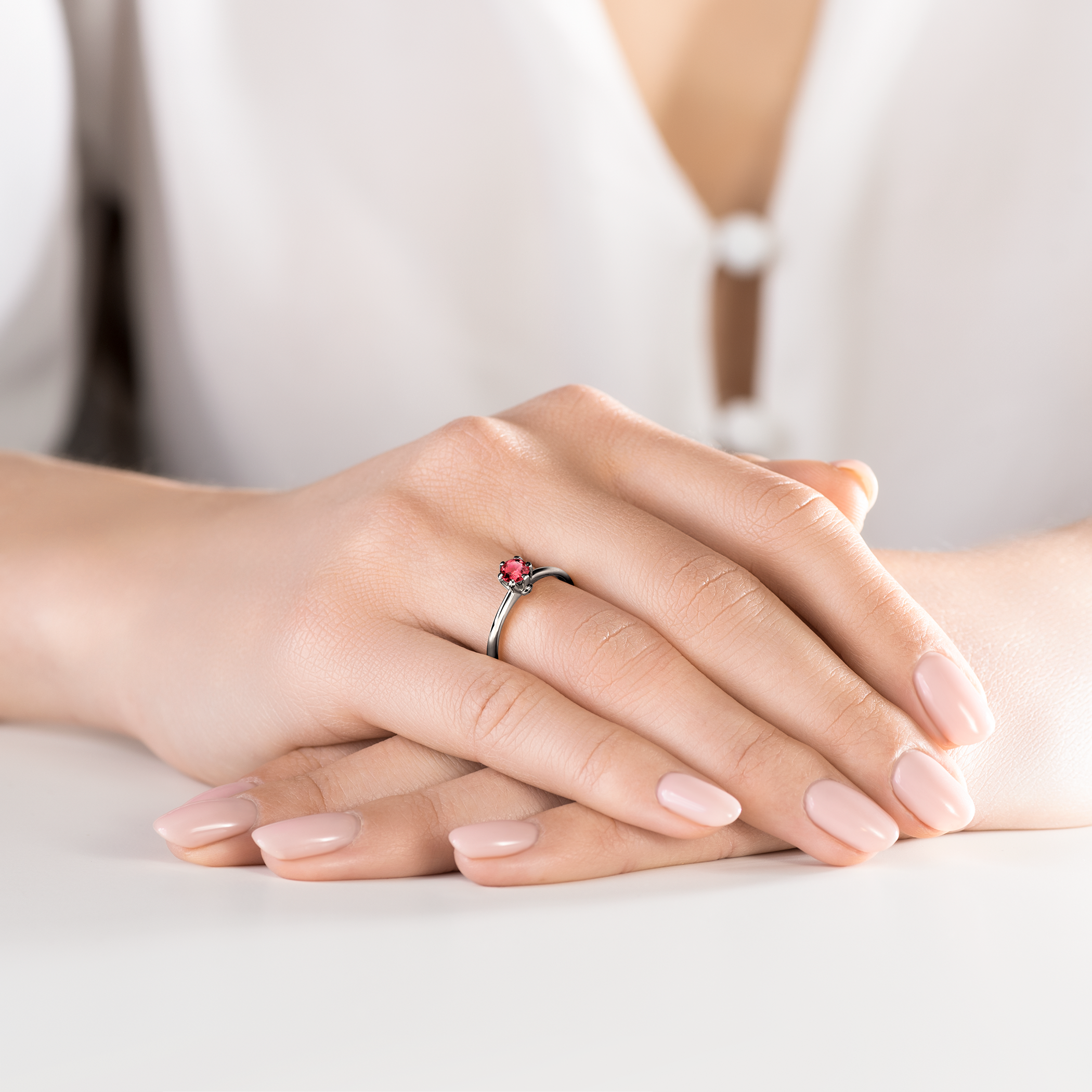 Verlobungsring The Journey: Schwarzes Gold, Rubin