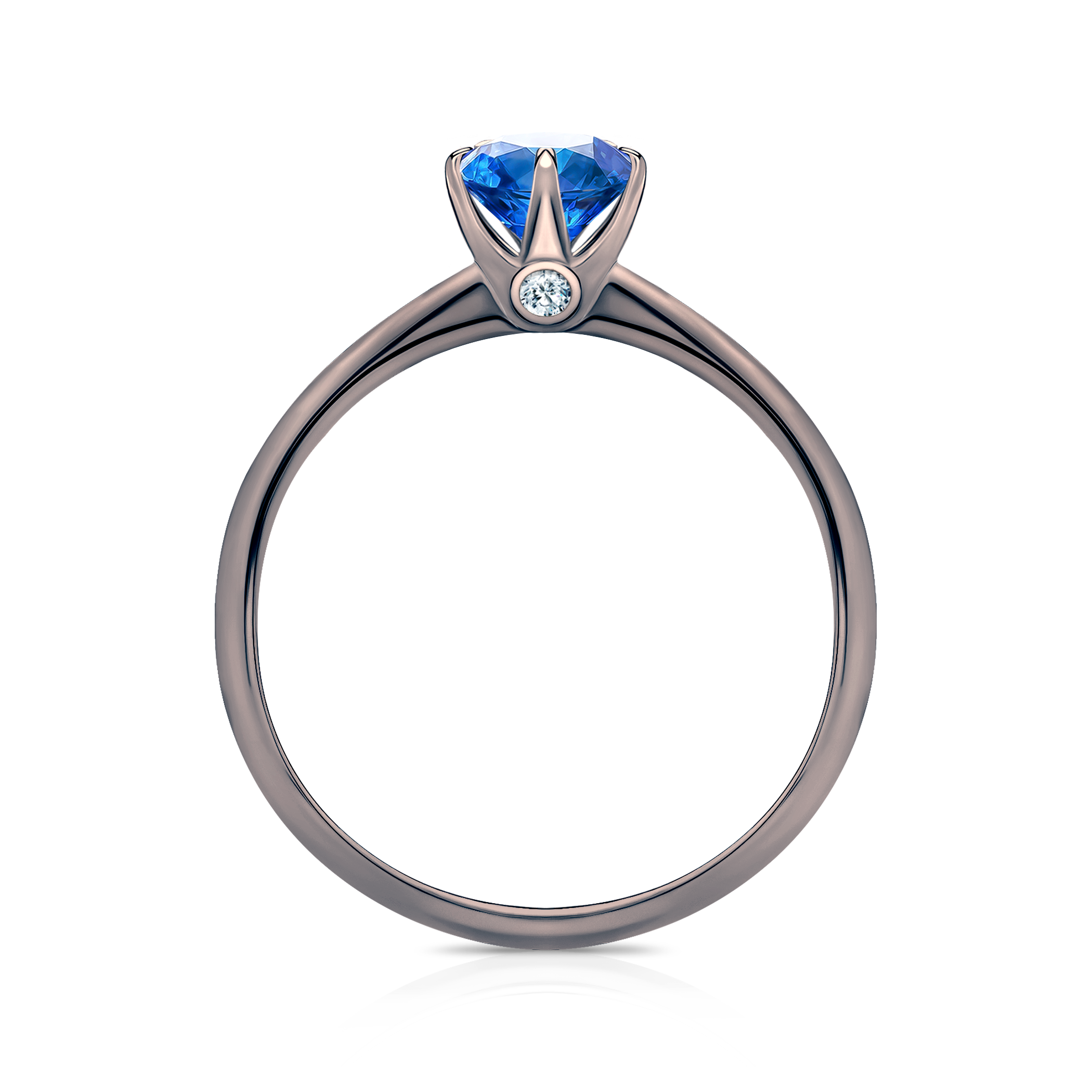 Pierścionek zaręczynowy The Journey: czarne złoto, niebieski szafir