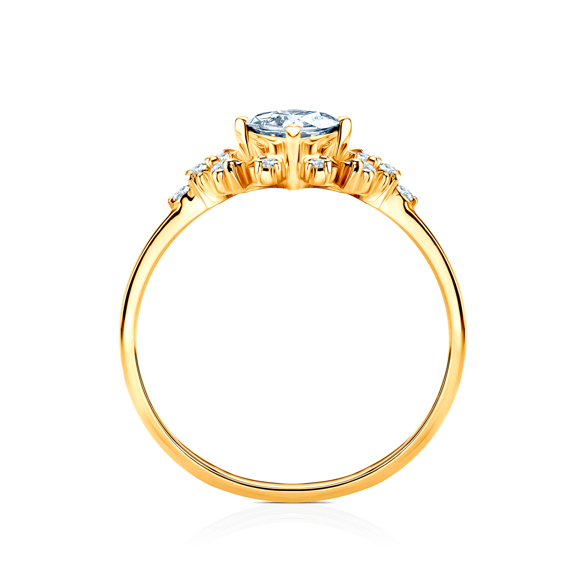 Pierścionek zaręczynowy SAVICKI: złoty, diament - 3